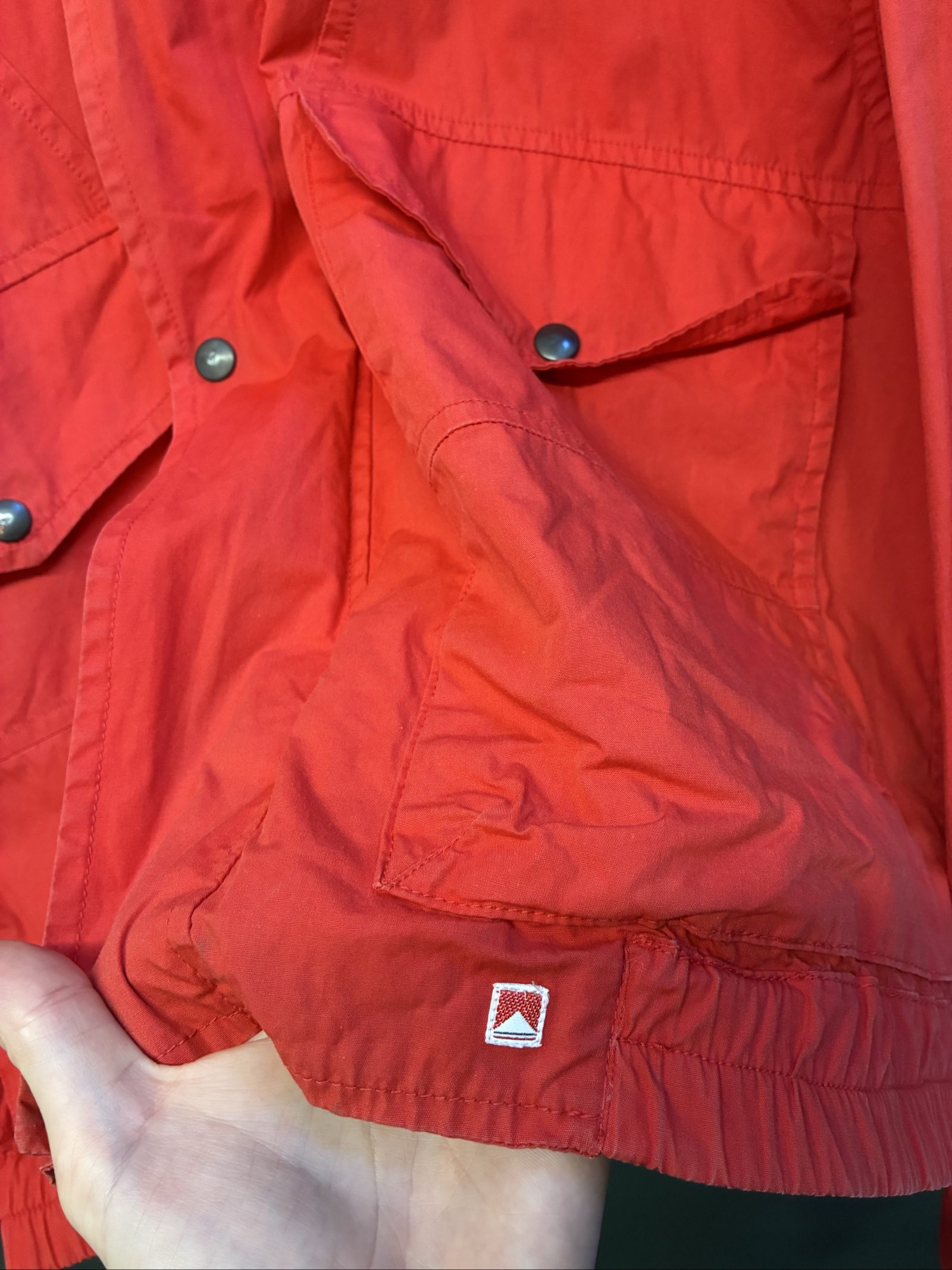Marlboro vintage Red Cotton Jacket large 80s with Hood and Snap Pockets image 4
