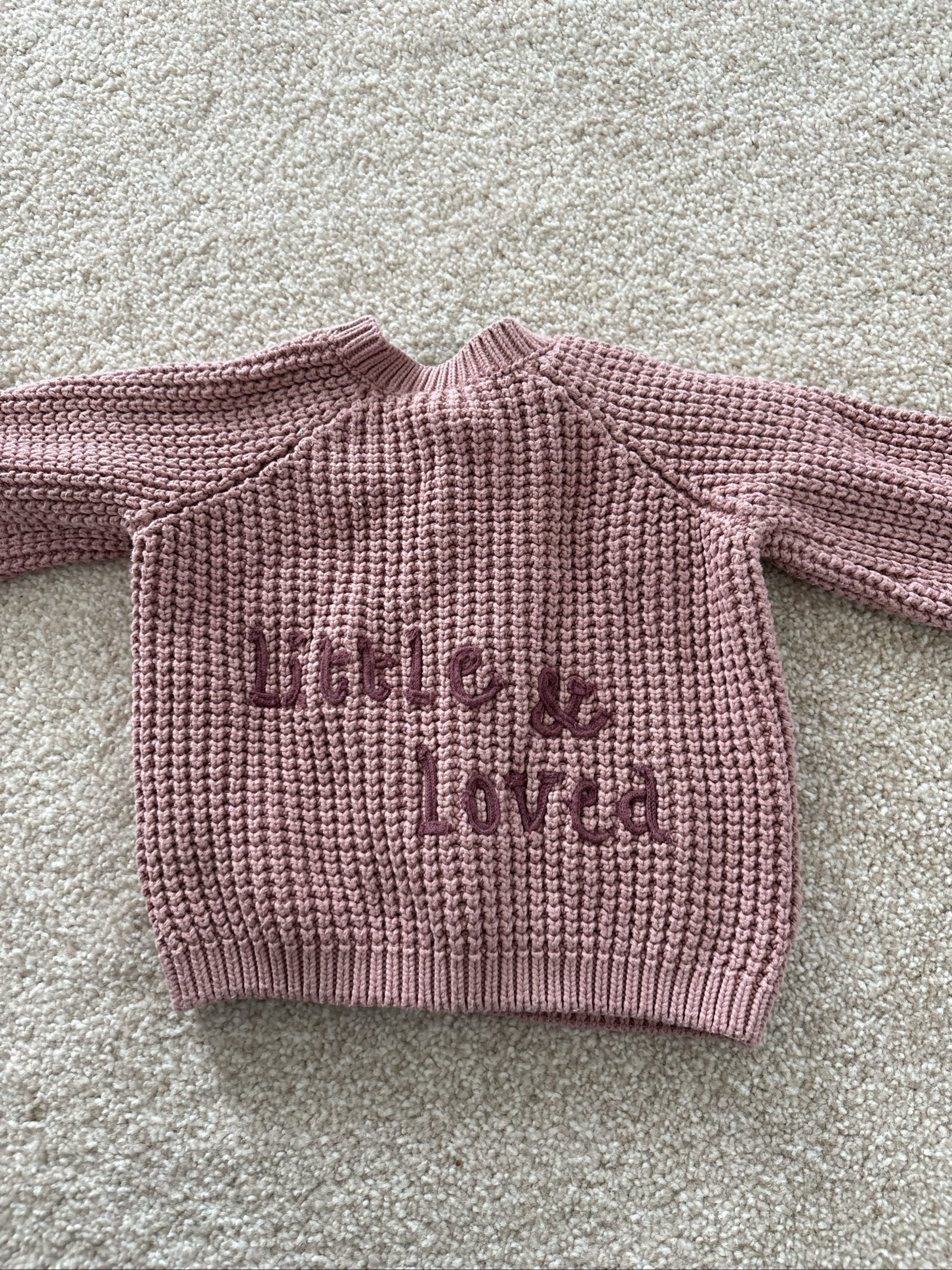 Next Baby Pink Knitted Cotton Cardigan 9-12 Months image 3
