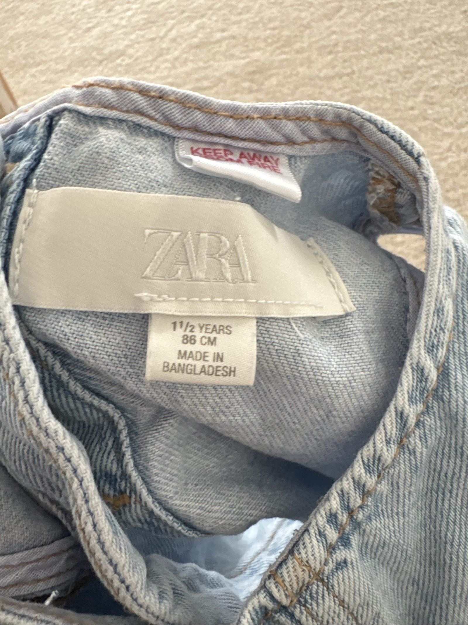Zara Kids Light Blue Denim top 1.5 Years 86cm image 4