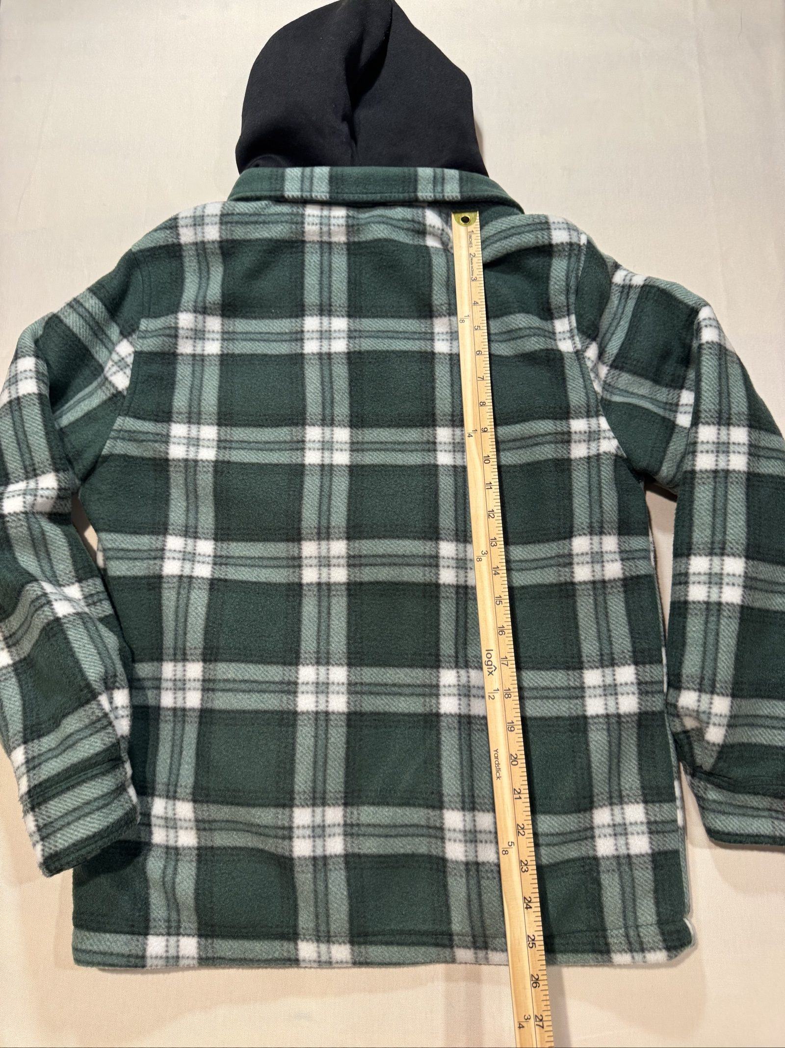 Men's Buffalo Outdoors Sherpa Lined Plaid Hooded Shirt Jacket – Green – Medium image 2