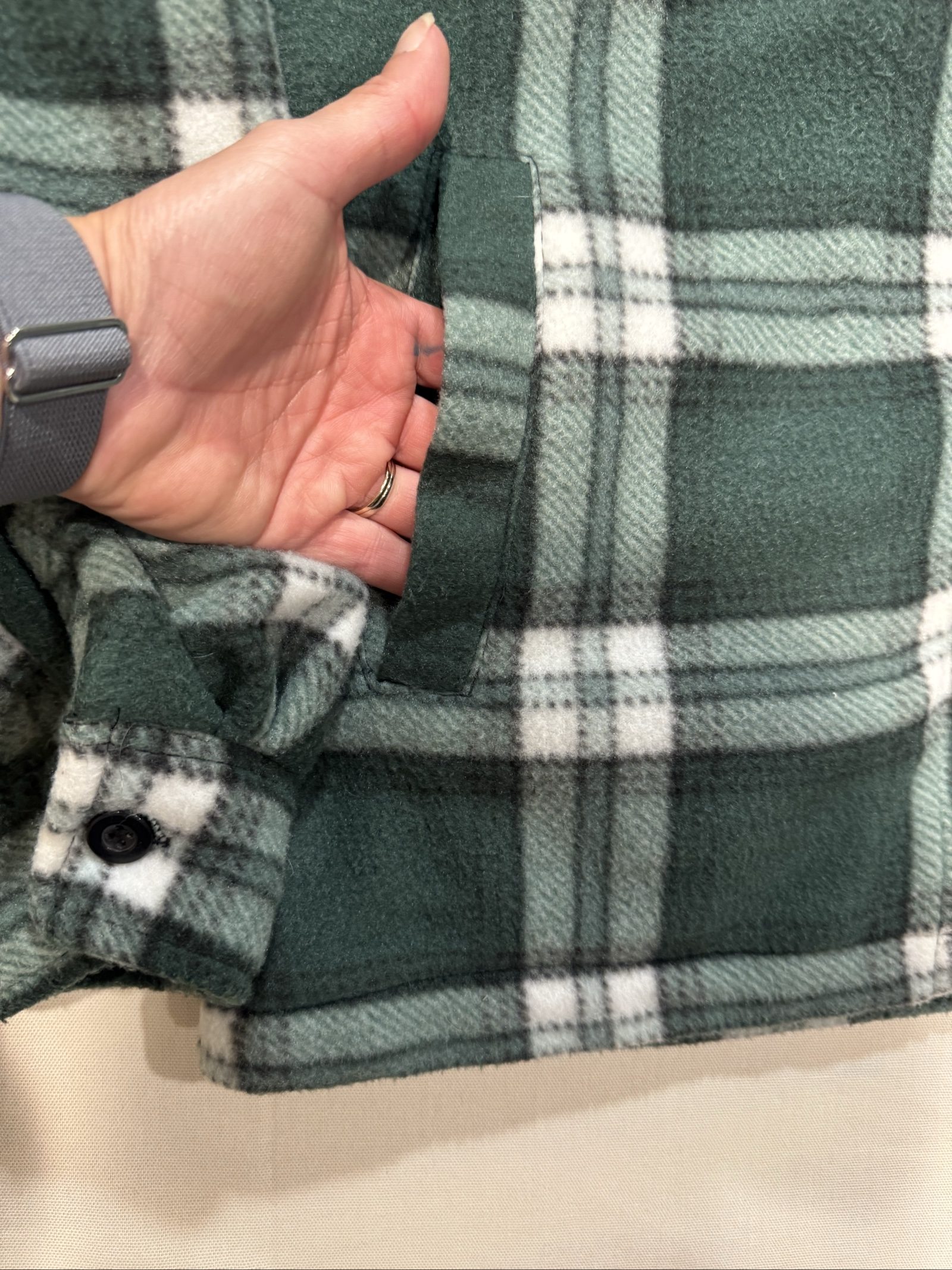 Men's Buffalo Outdoors Sherpa Lined Plaid Hooded Shirt Jacket – Green – Medium image 8