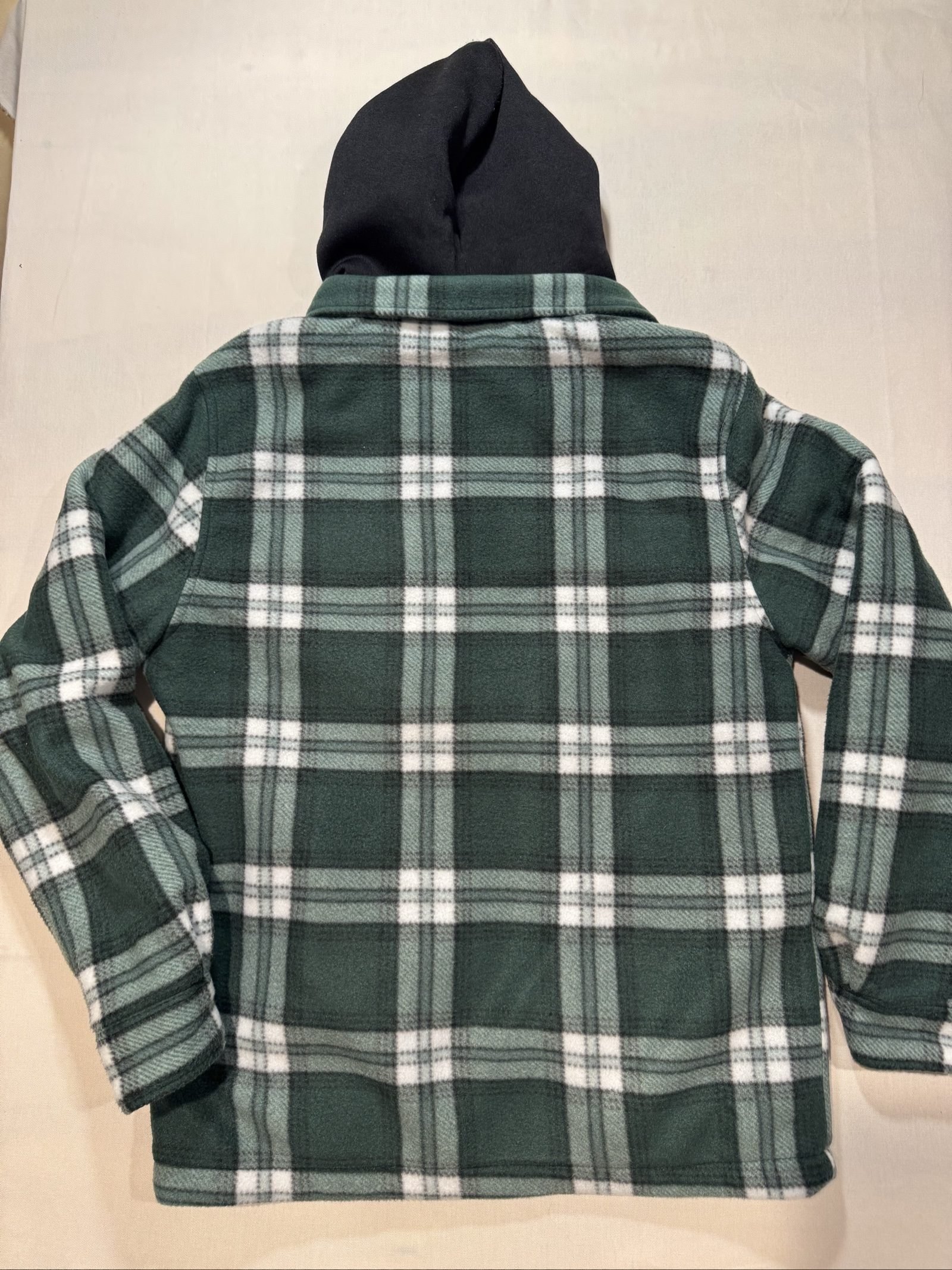 Men's Buffalo Outdoors Sherpa Lined Plaid Hooded Shirt Jacket – Green – Medium image 10