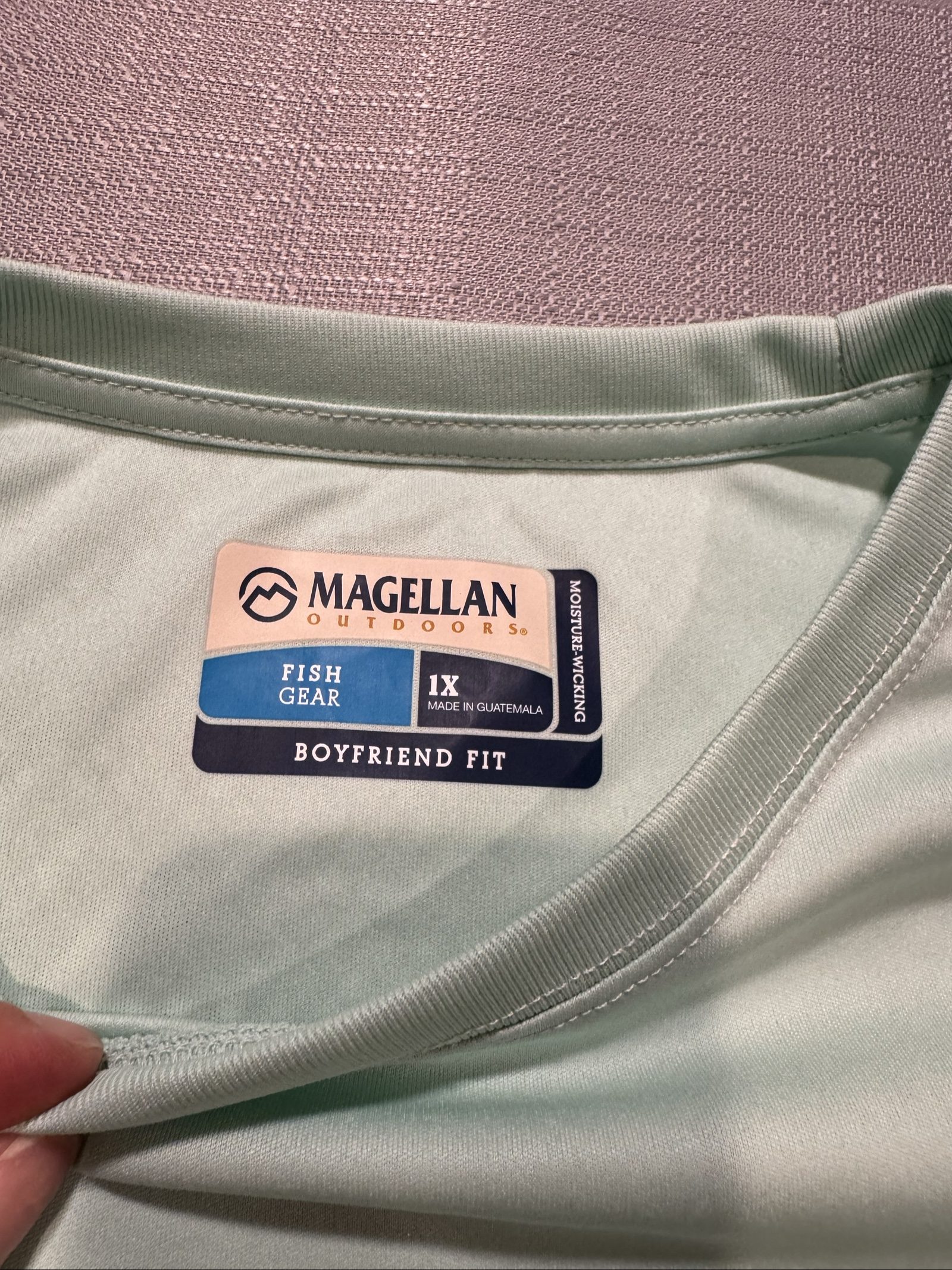 Women’s Magellan Outdoors Fish Gear Boyfriend Fit Long Sleeve Shirt – Mint Green – XL image 5