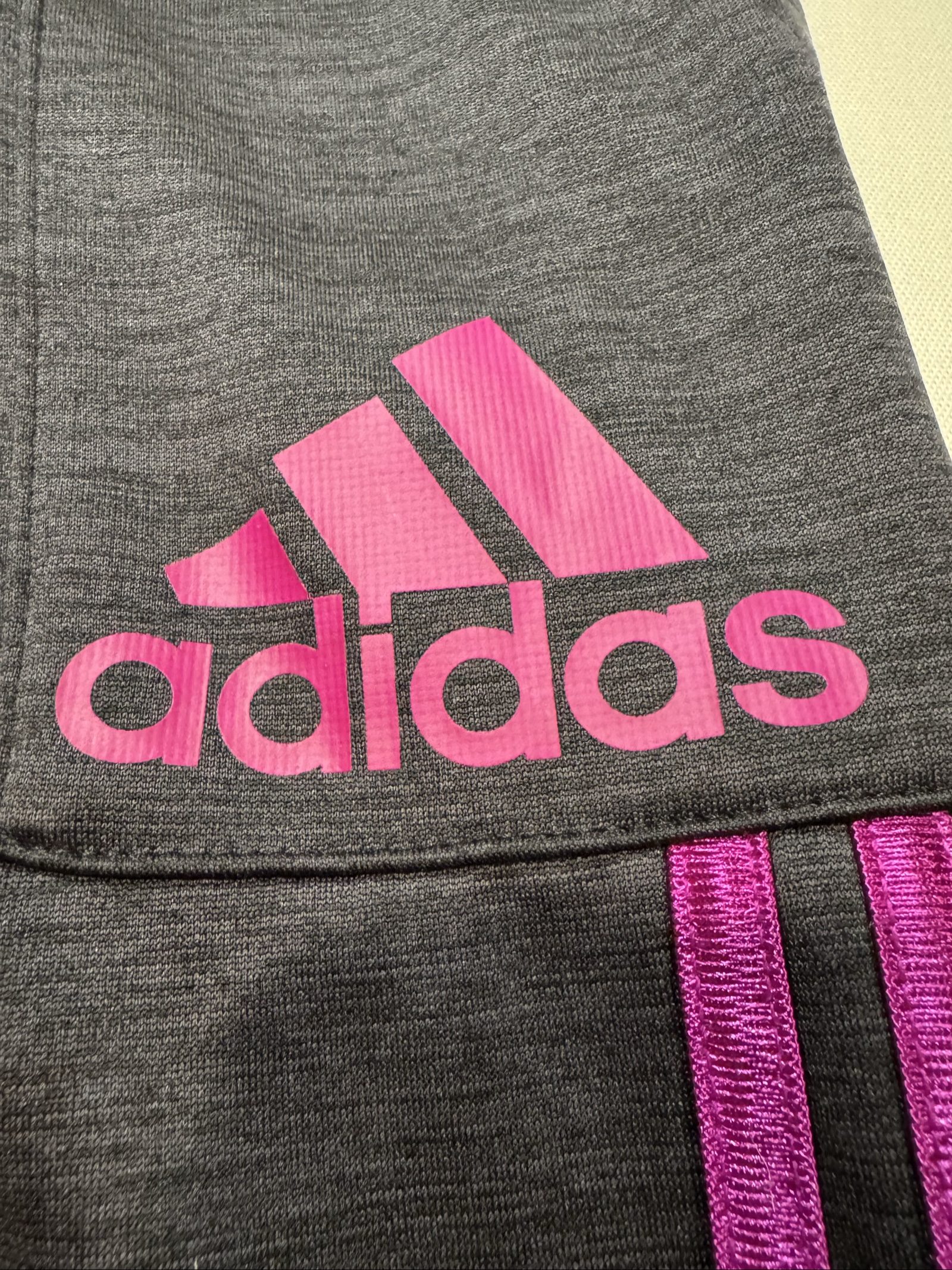 Girls’ Adidas Athletic Track Pants – Black Pink – Medium 10/12 image 2