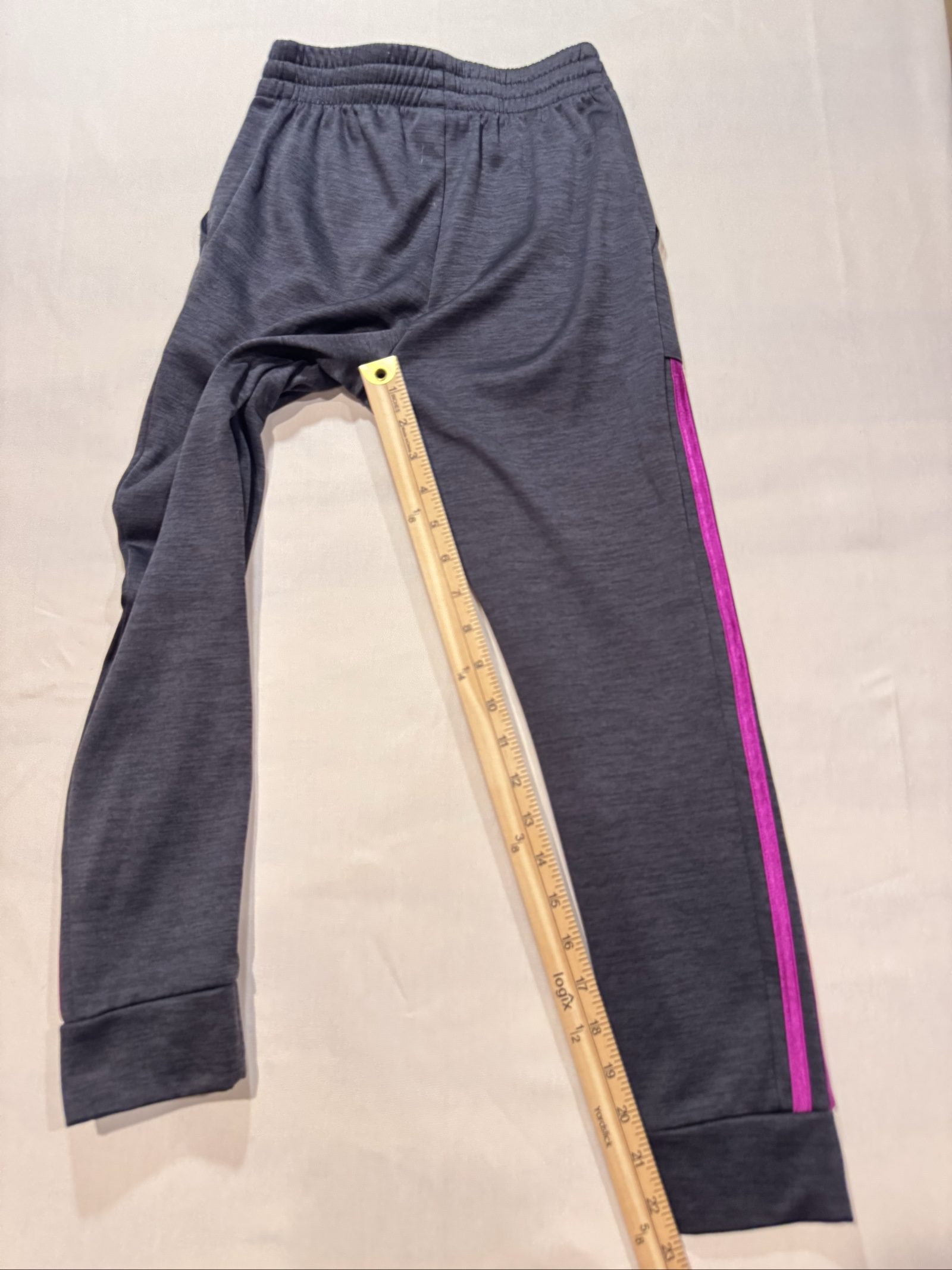 Girls’ Adidas Athletic Track Pants – Black Pink – Medium 10/12 image 5