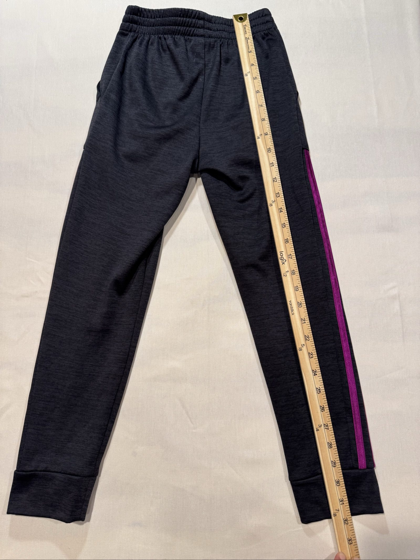 Girls’ Adidas Athletic Track Pants – Black Pink – Medium 10/12 image 6