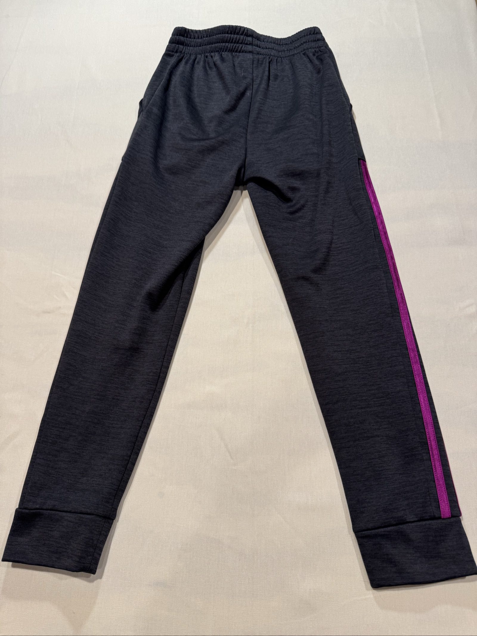 Girls’ Adidas Athletic Track Pants – Black Pink – Medium 10/12 image 7