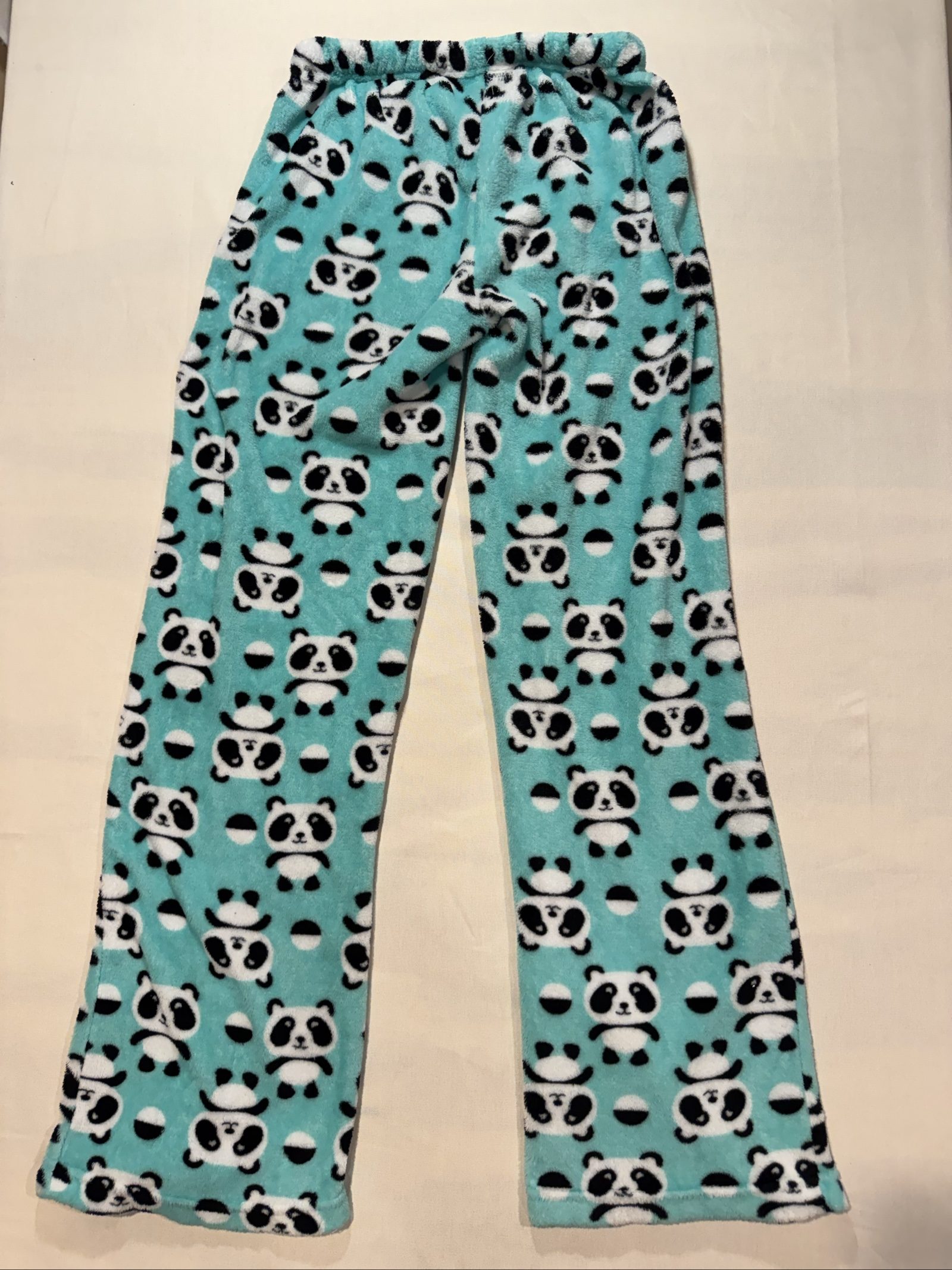 Women's Just Love Panda Fleece Pajama Pants – Aqua Blue – XS image 5
