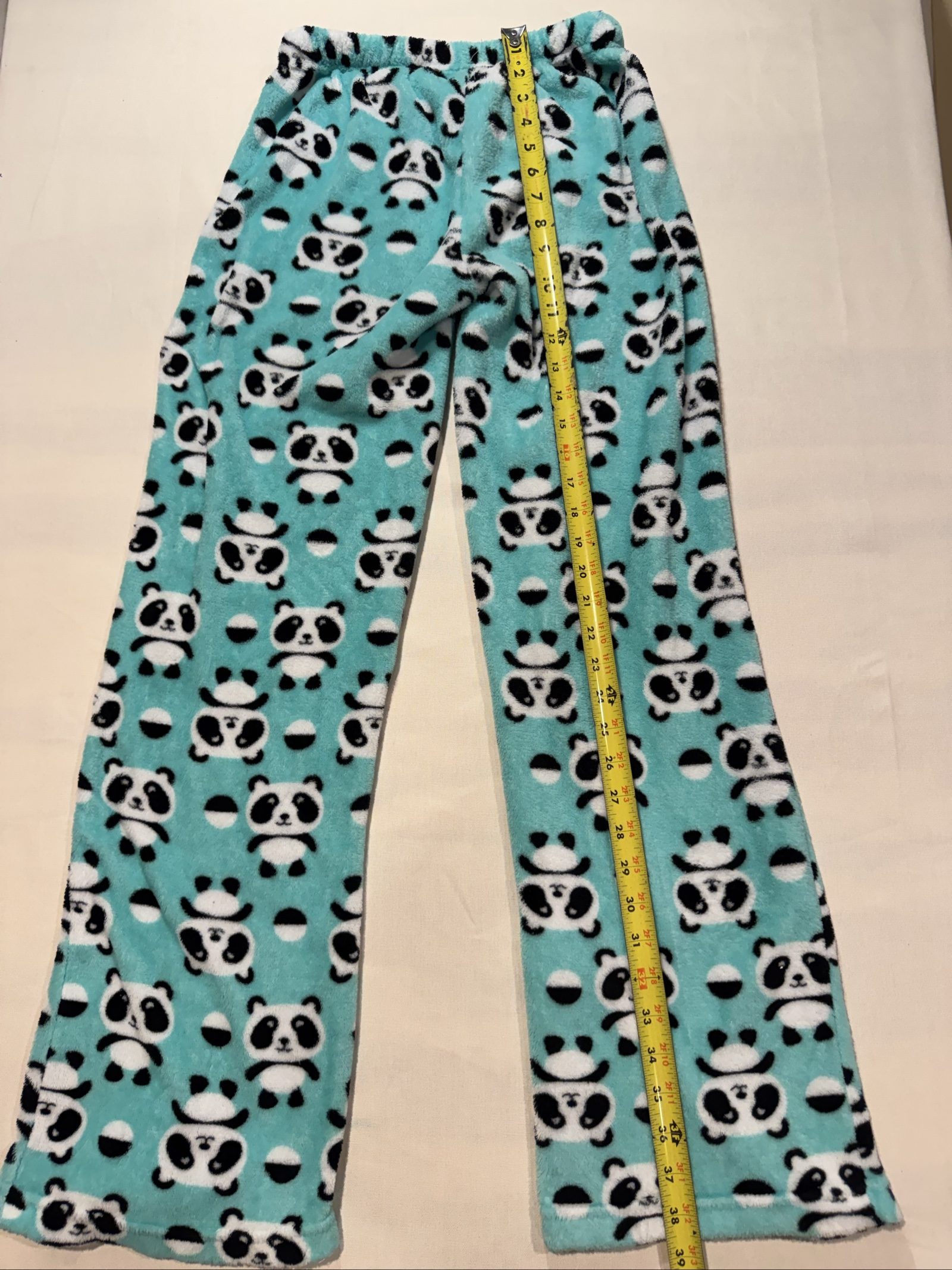 Women's Just Love Panda Fleece Pajama Pants – Aqua Blue – XS image 6