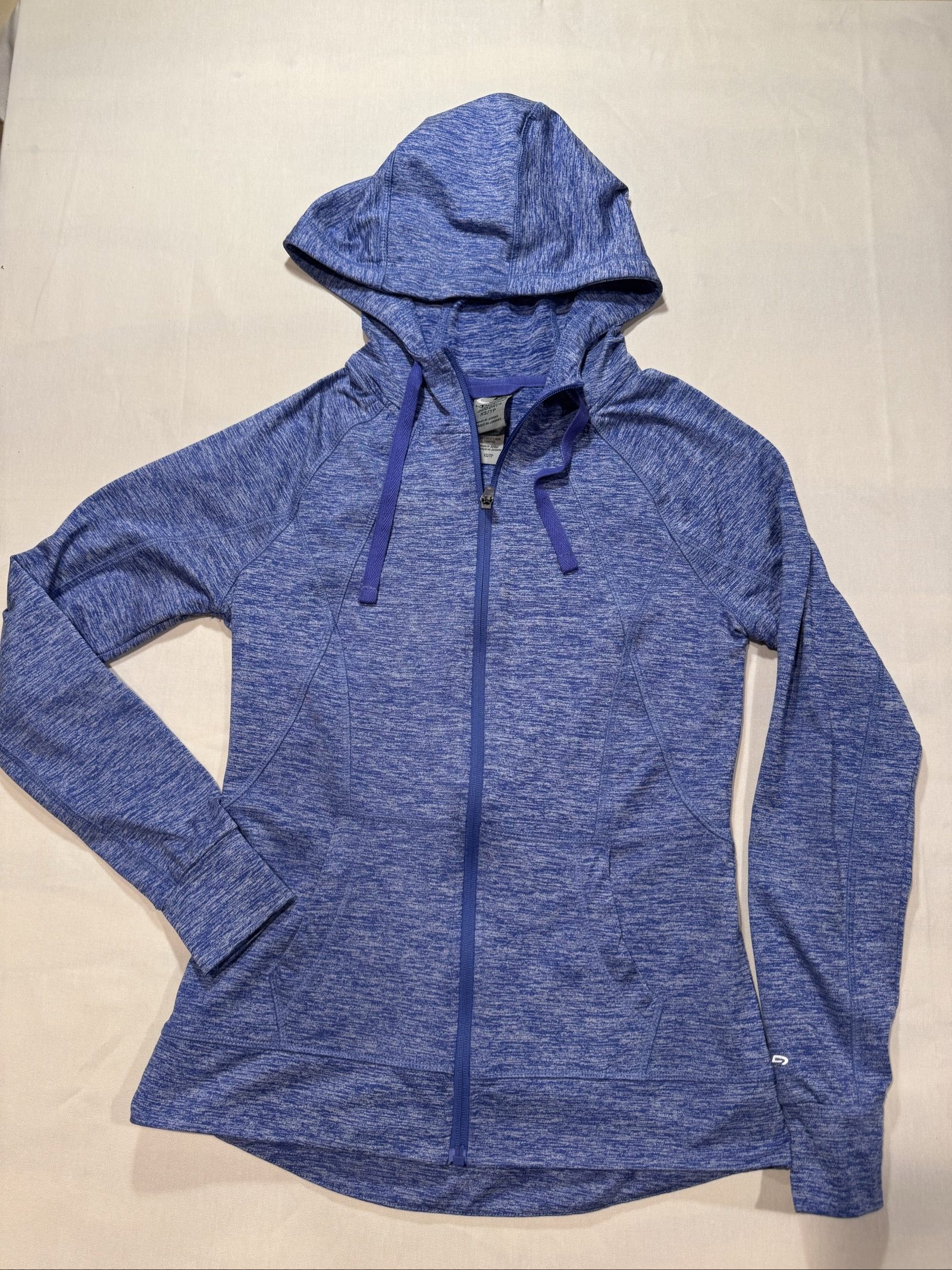 Women's Champion Duo Dry Full Zip Athletic Hoodie – Heather Blue – XS