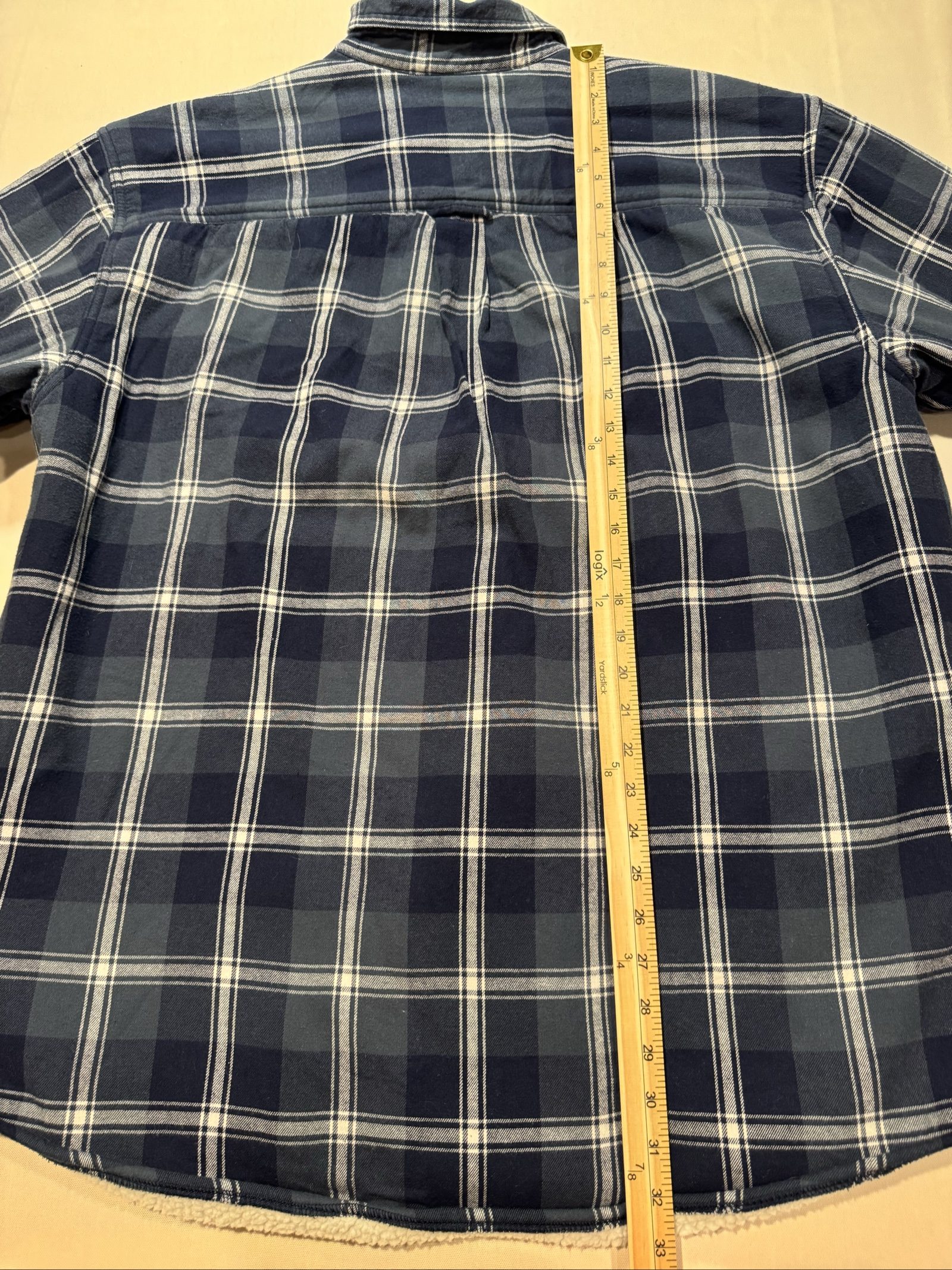 Men's RedHead Brand Co. Sherpa Lined Plaid Shirt/Jacket – Navy Blue – XL image 2