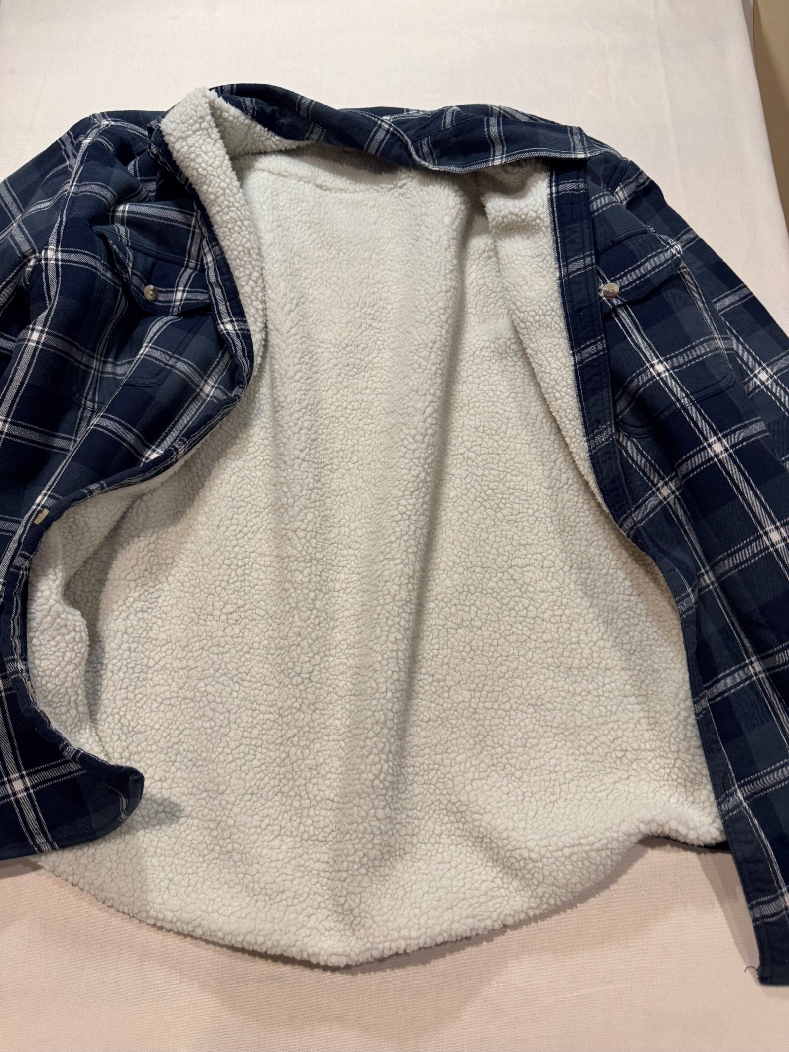 Men's RedHead Brand Co. Sherpa Lined Plaid Shirt/Jacket – Navy Blue – XL image 6