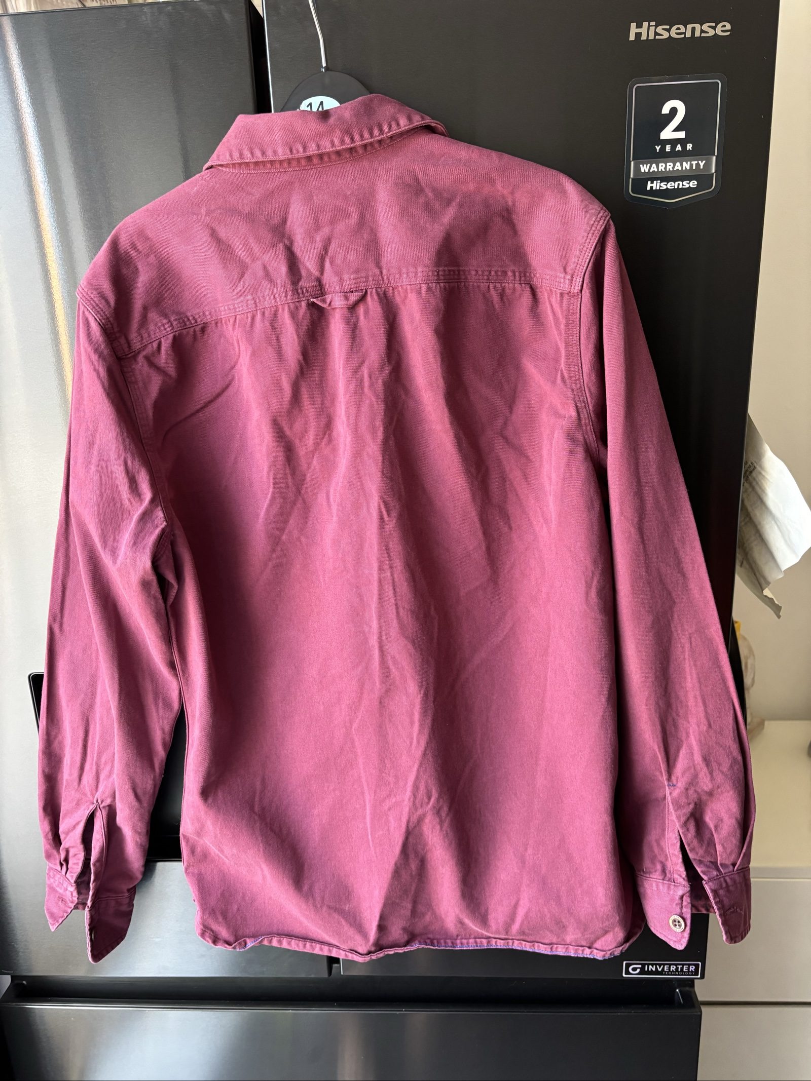 White Stuff Mid Plum Shirt small Cotton Long Sleeve image 6