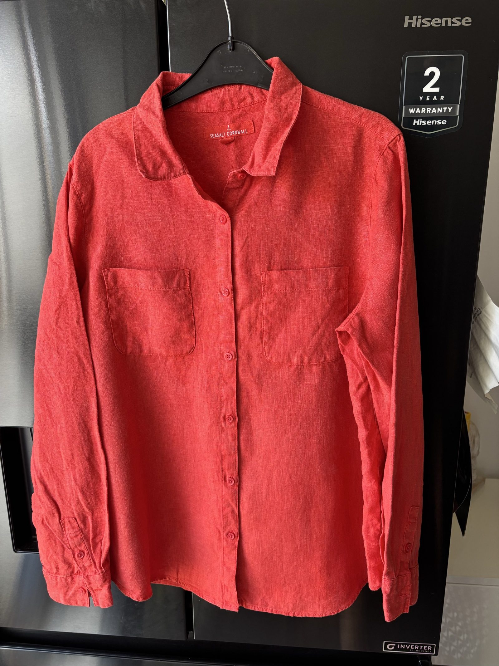 Seasalt Cornwall Red Linen Shirt UK 14