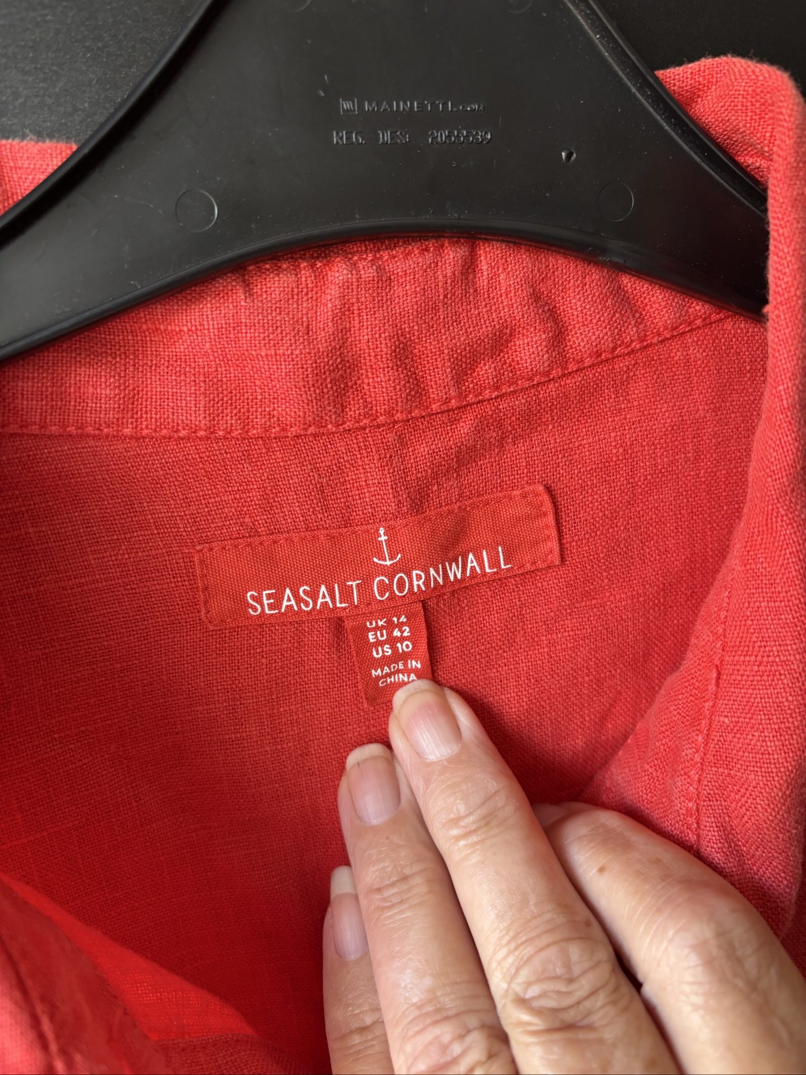 Seasalt Cornwall Red Linen Shirt UK 14 image 3