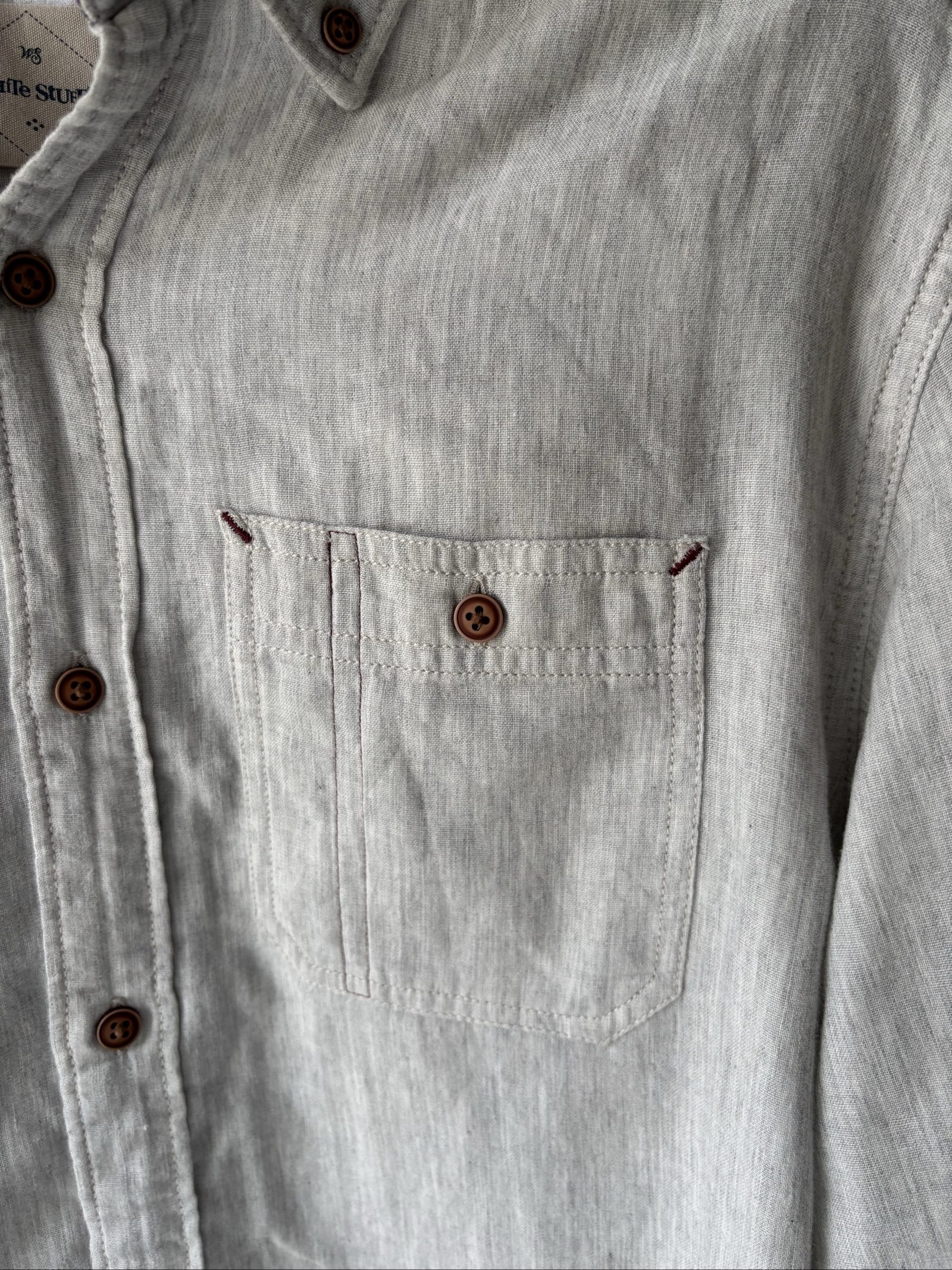 White Stuff Men Light Grey Classic Fit Cotton Shirt Extra Small image 2