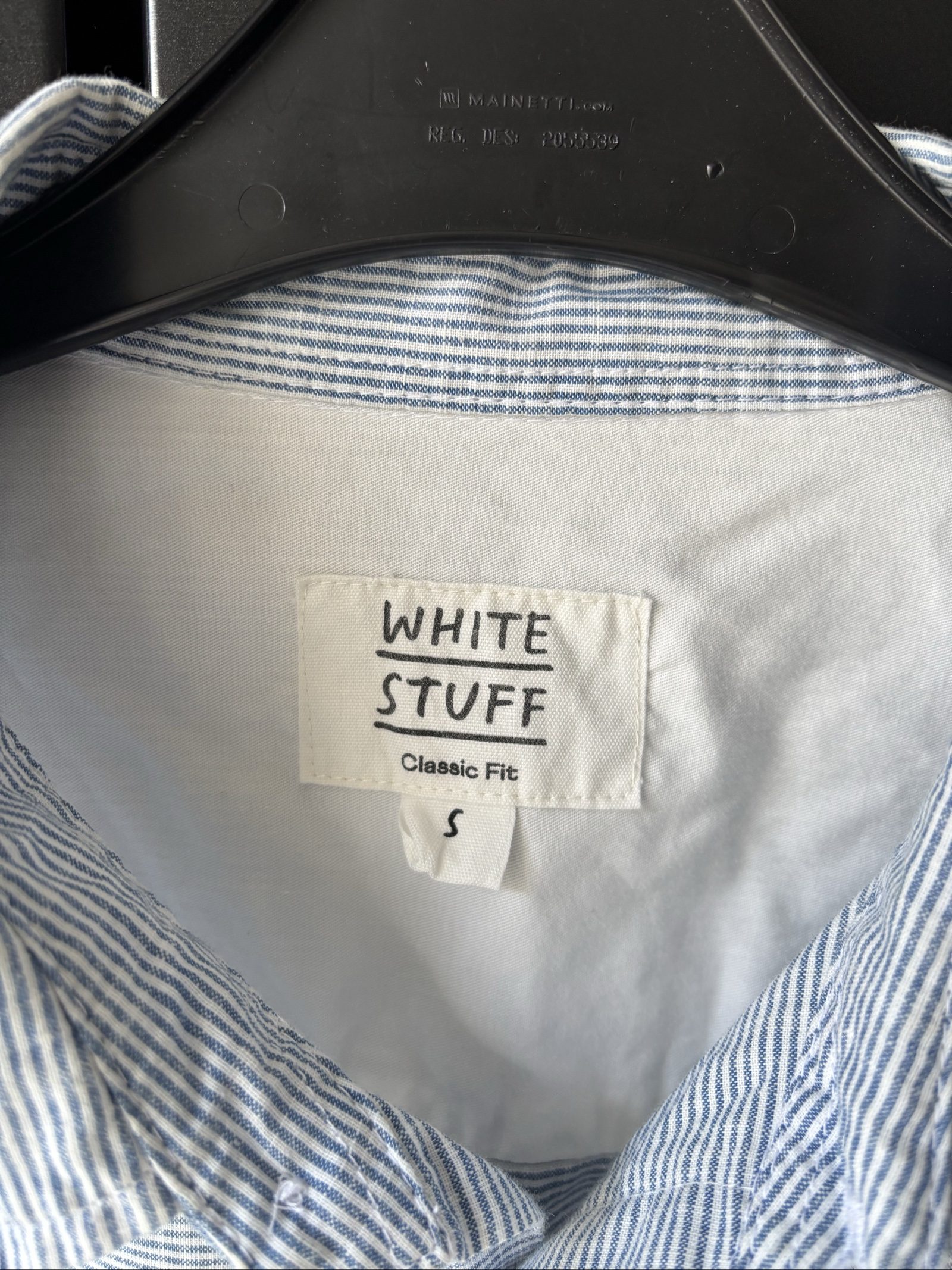 White Stuff Blue & White Stripe Classic Fit Shirt Small image 3