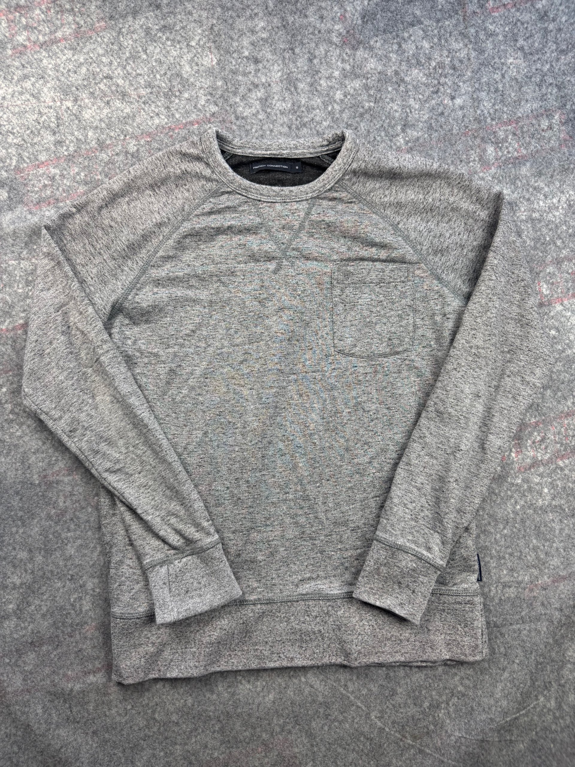 French Connection Grey Crewneck Sweatshirt Size S Pocket