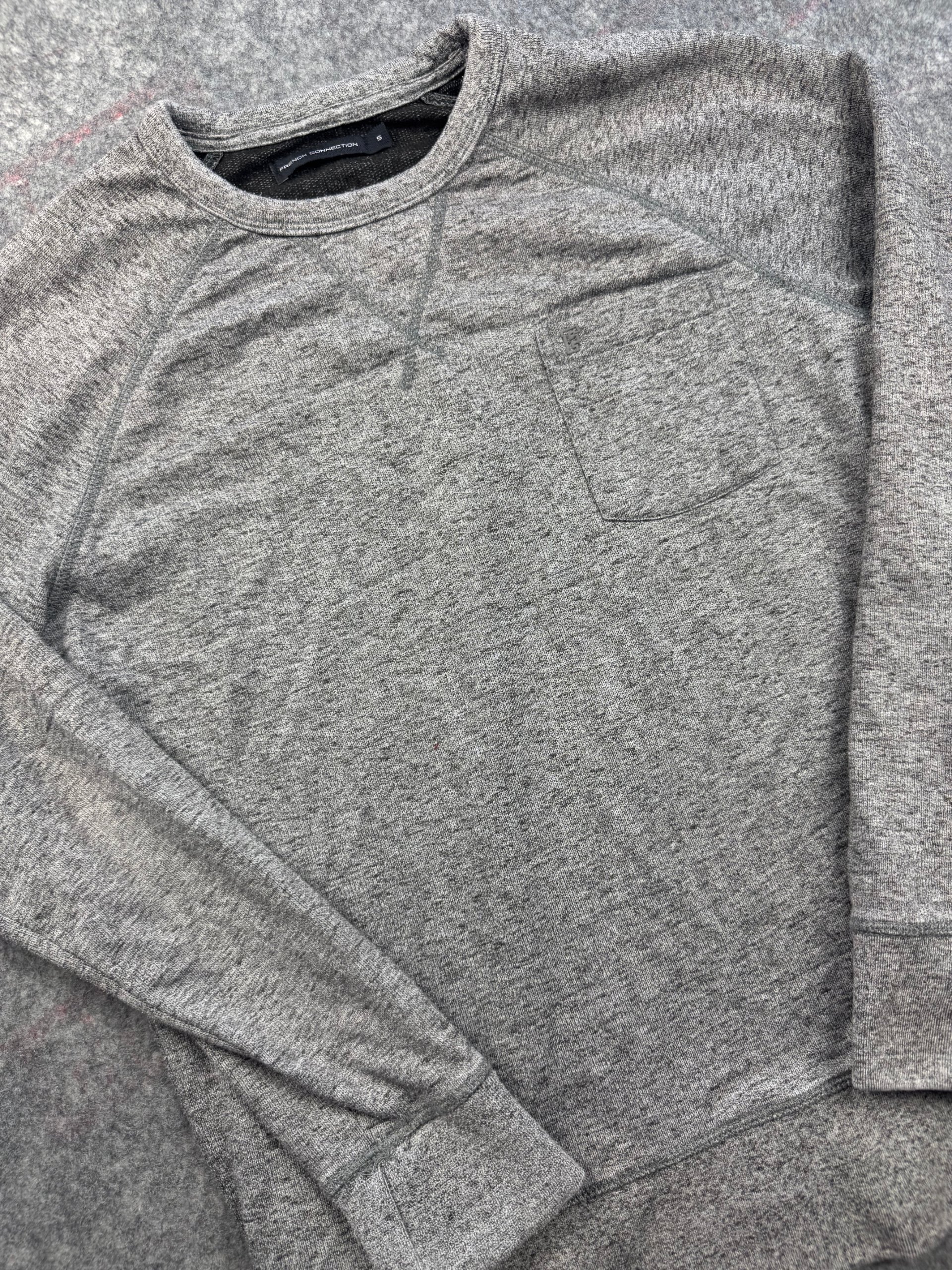 French Connection Grey Crewneck Sweatshirt Size S Pocket image 2