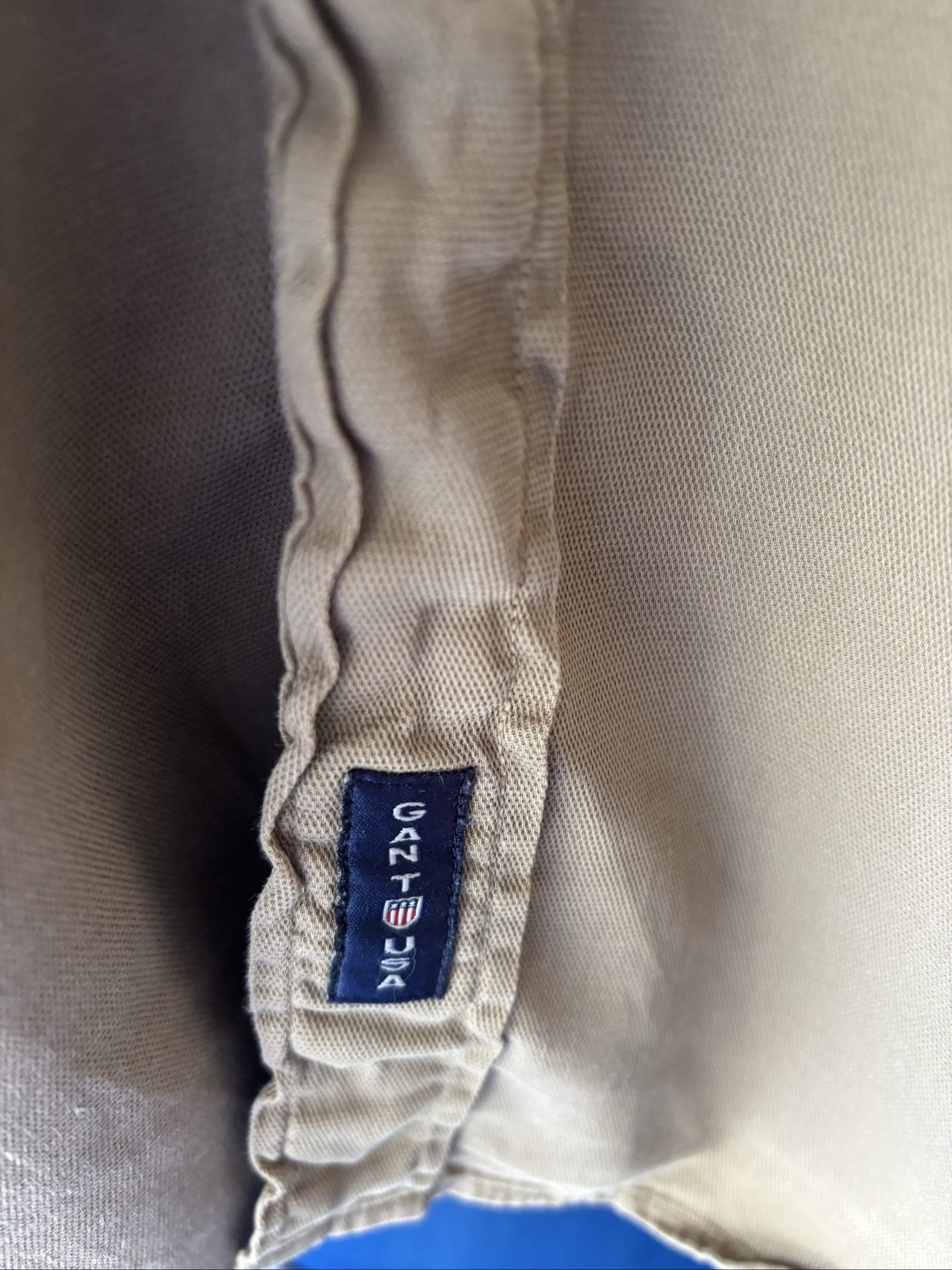GANT Men Beige Cotton Button-Down Shirt Medium Chest Pocket image 4