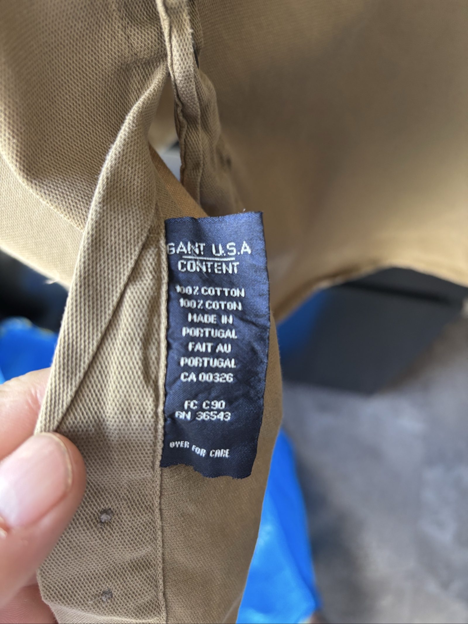 GANT Men Beige Cotton Button-Down Shirt Medium Chest Pocket image 5