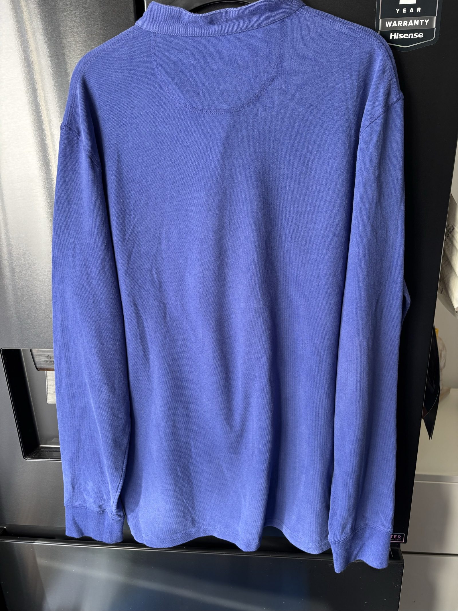 White Stuff Blue Cotton Long Sleeve Rugby Shirt Medium image 4