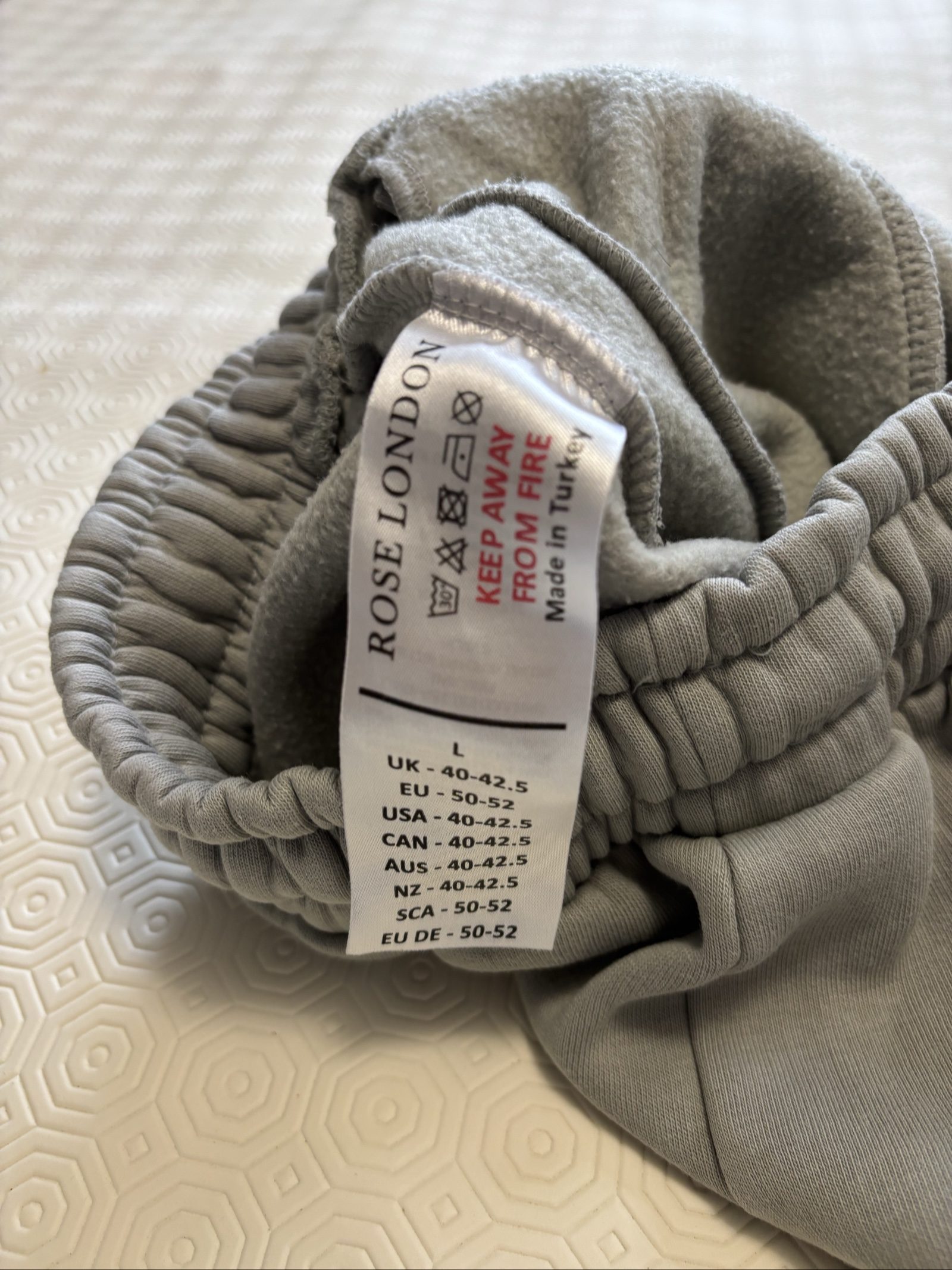 Rose London Grey Lounge Joggers Large Soft Fleece Lined image 5