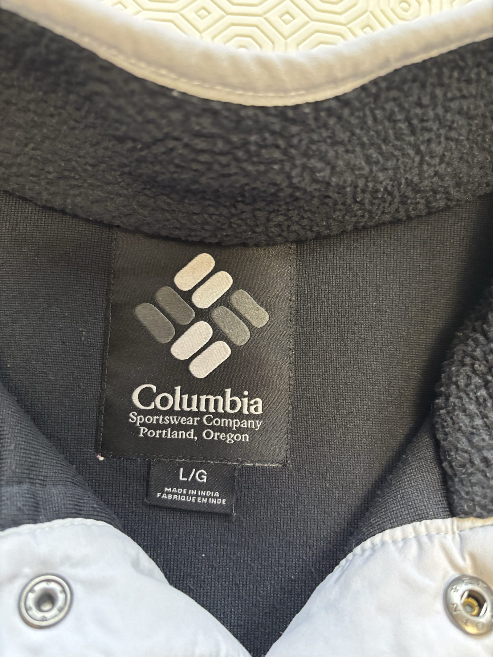 Columbia Black & White Mens Large Fleece Pullover Jacket image 3