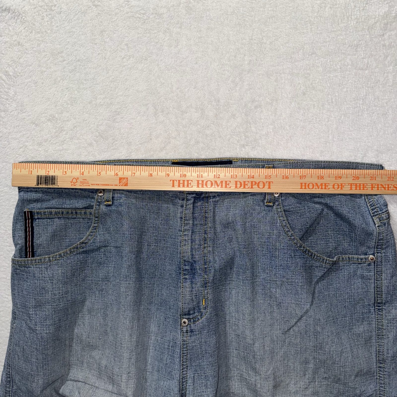 Phat Farm Jeans Blue Denim baggy Faded Wash jorts image 8