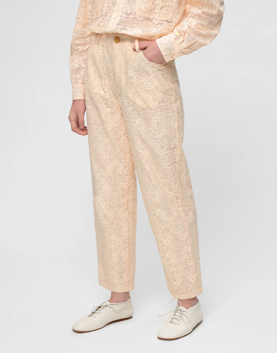 New Forte Forte Peach Lace Pants Trousers Size M image 2
