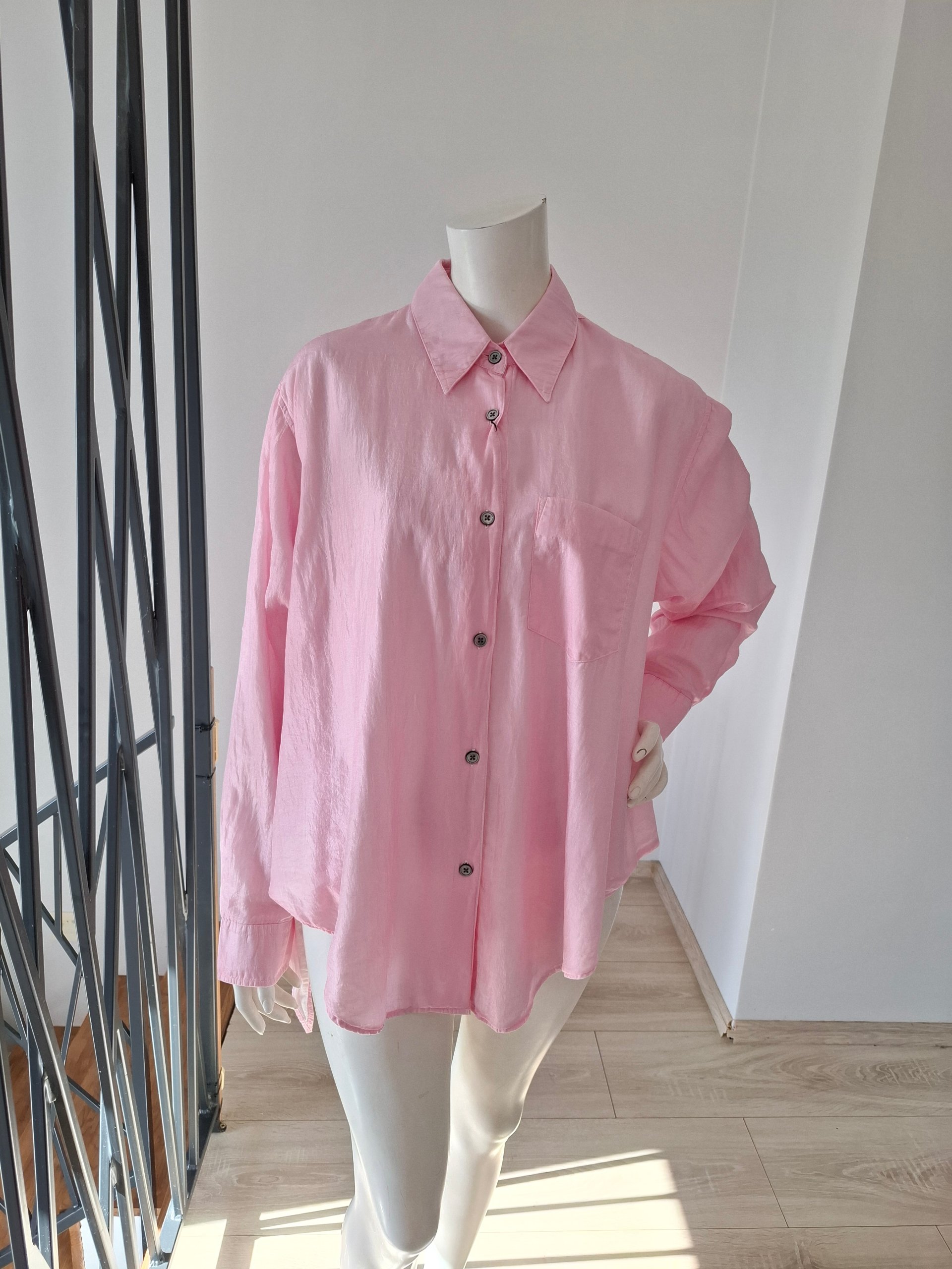 New Our Legacy Apron Shirt Pink Silk Cotton Size M