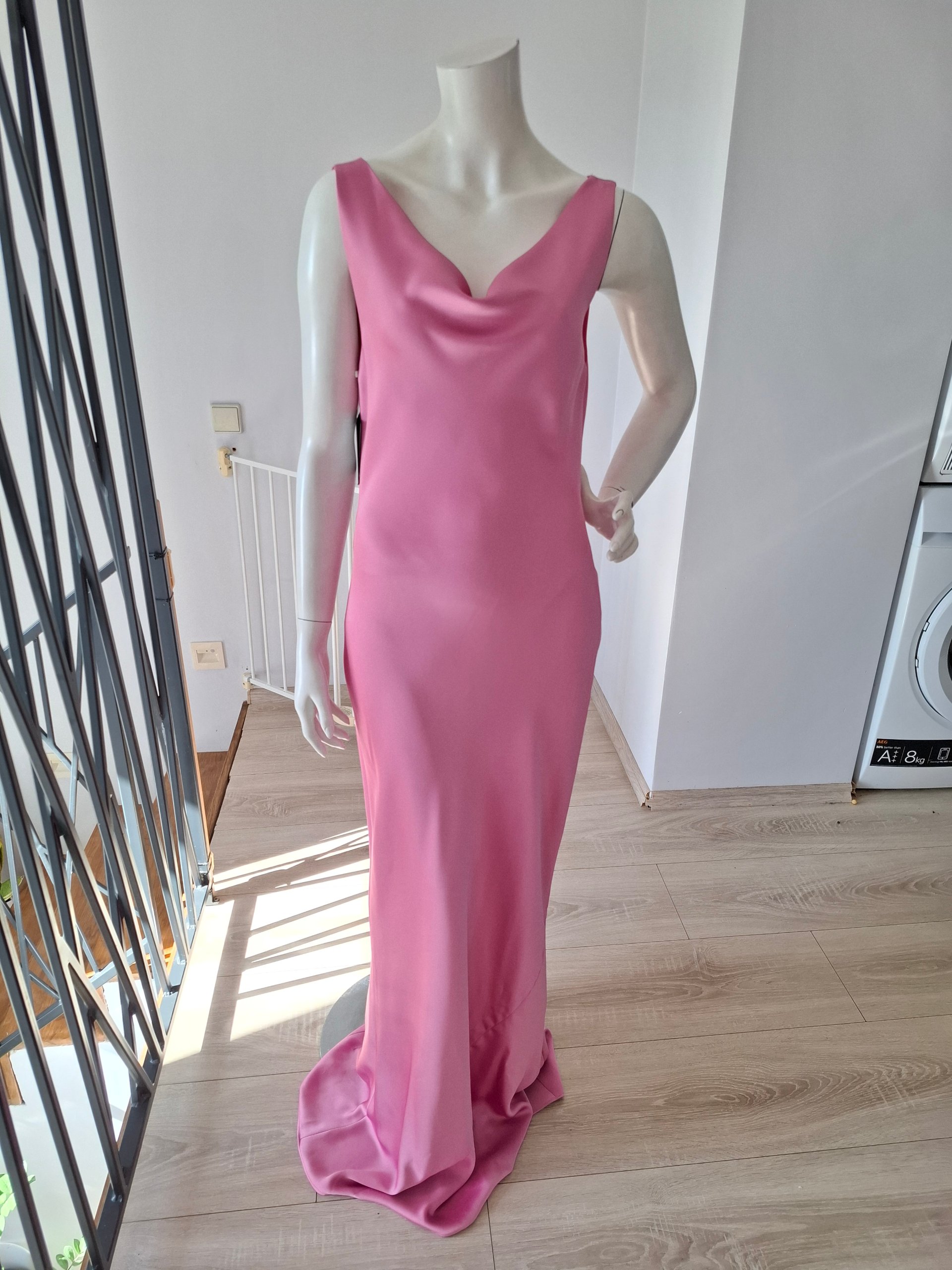 New Norma Kamali Maria Gown Candy Pink Dress Size M