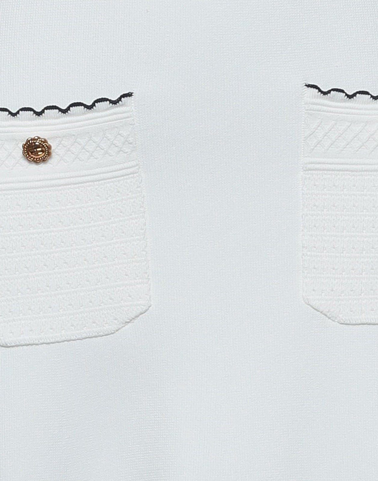 New Elisabetta Franchi white Contrast Knit midi Dress Size M image 10