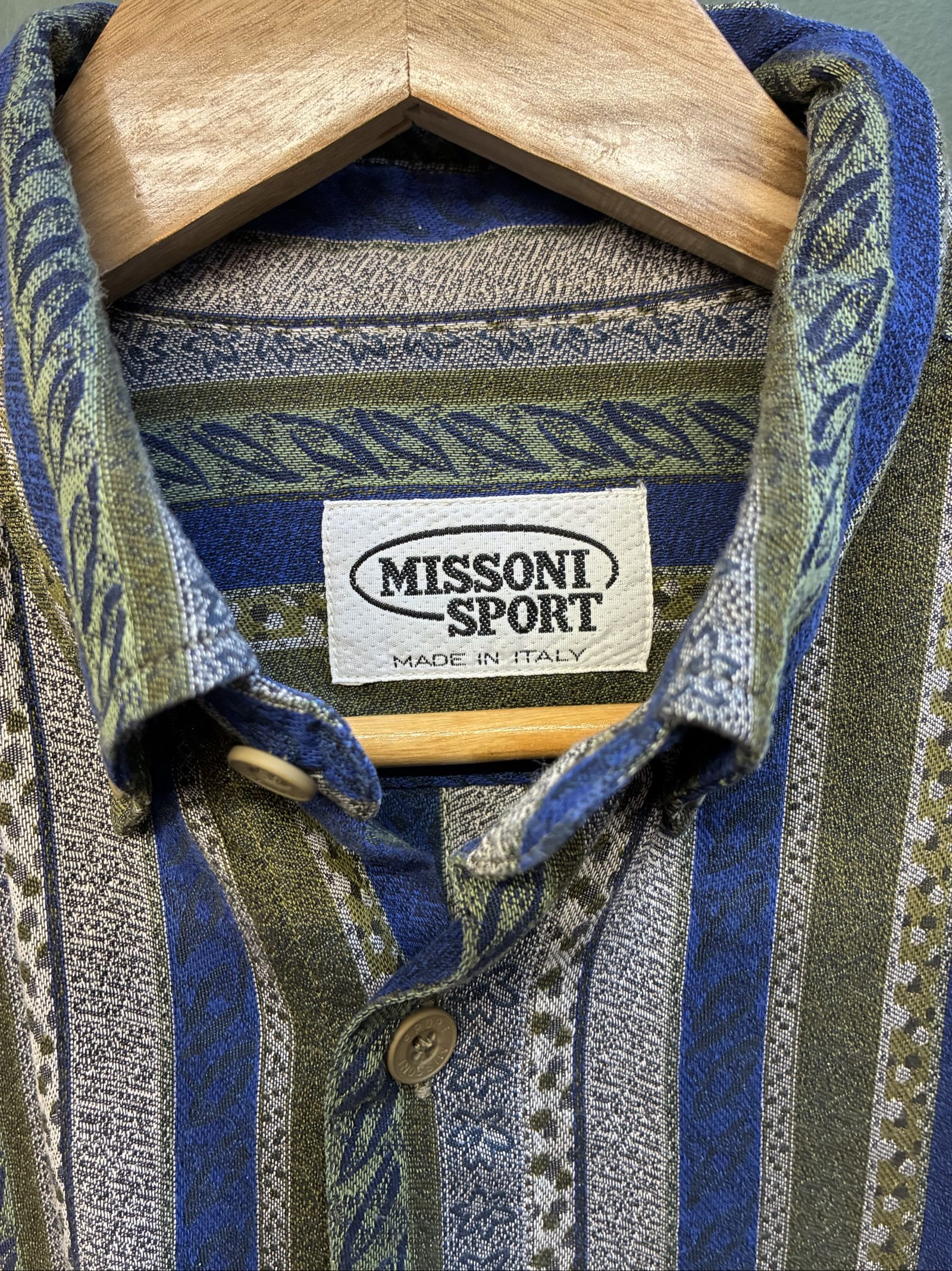 Vintage Missoni Sport Men's Multi Stripe Shirt medium 90s Made in Italy image 2
