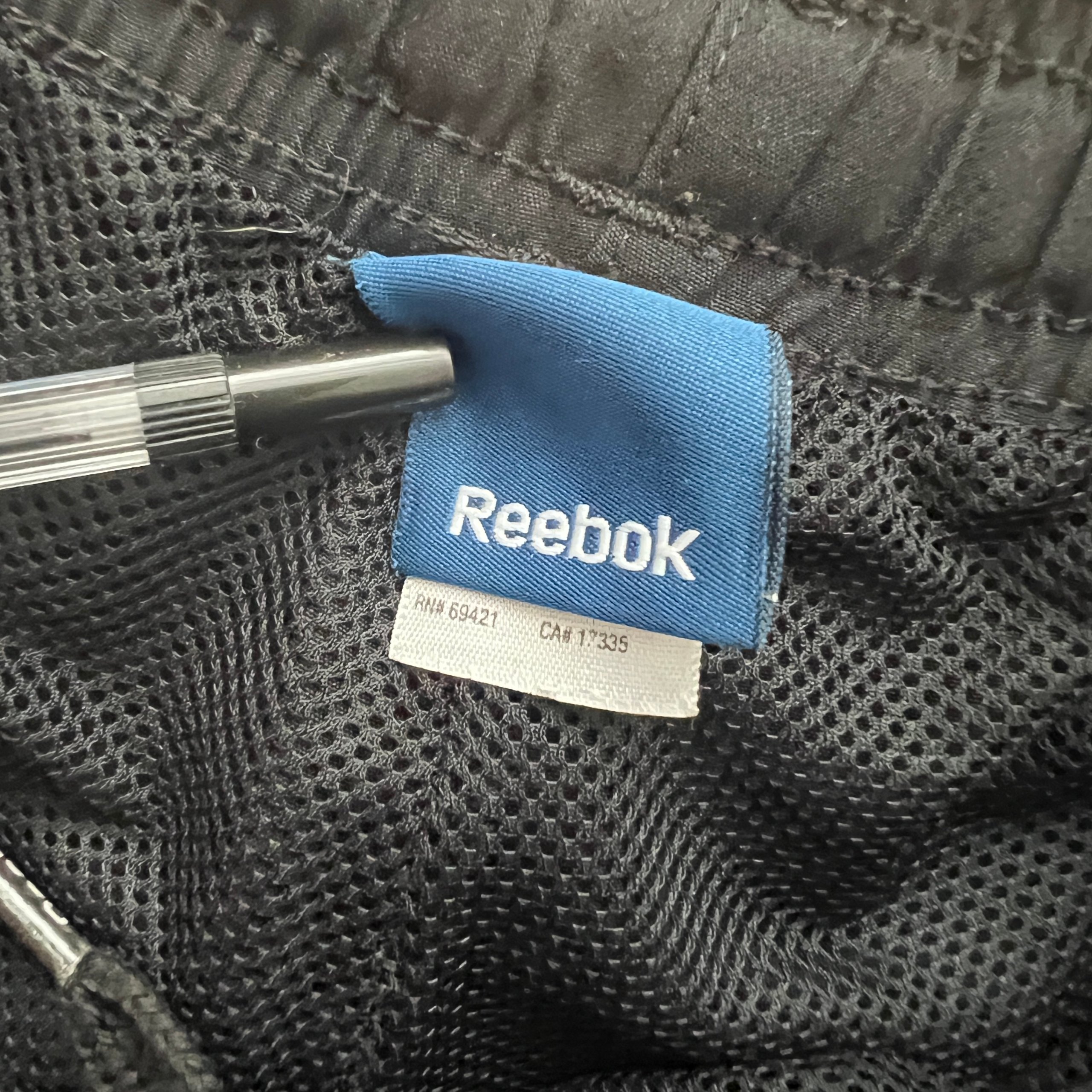 Reebok Vintage Tracksuit Pants Men's Medium Black Mesh Lined Windbreaker Bottoms Y2K image 4