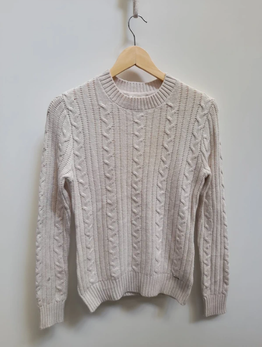 Diesel Cream Cable Knit Sweater Cotton Blend Small image 8