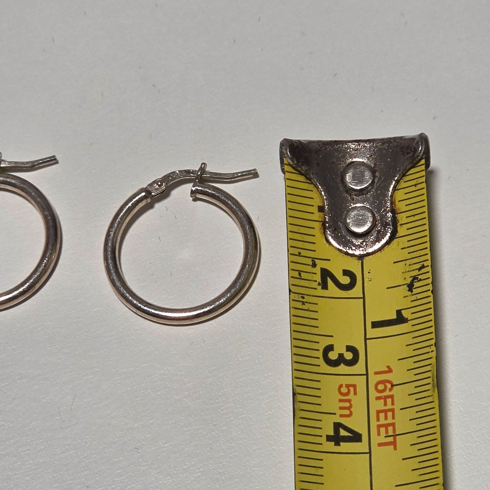 925 Sterling Silver Small Hoop Earrings .b8 image 3