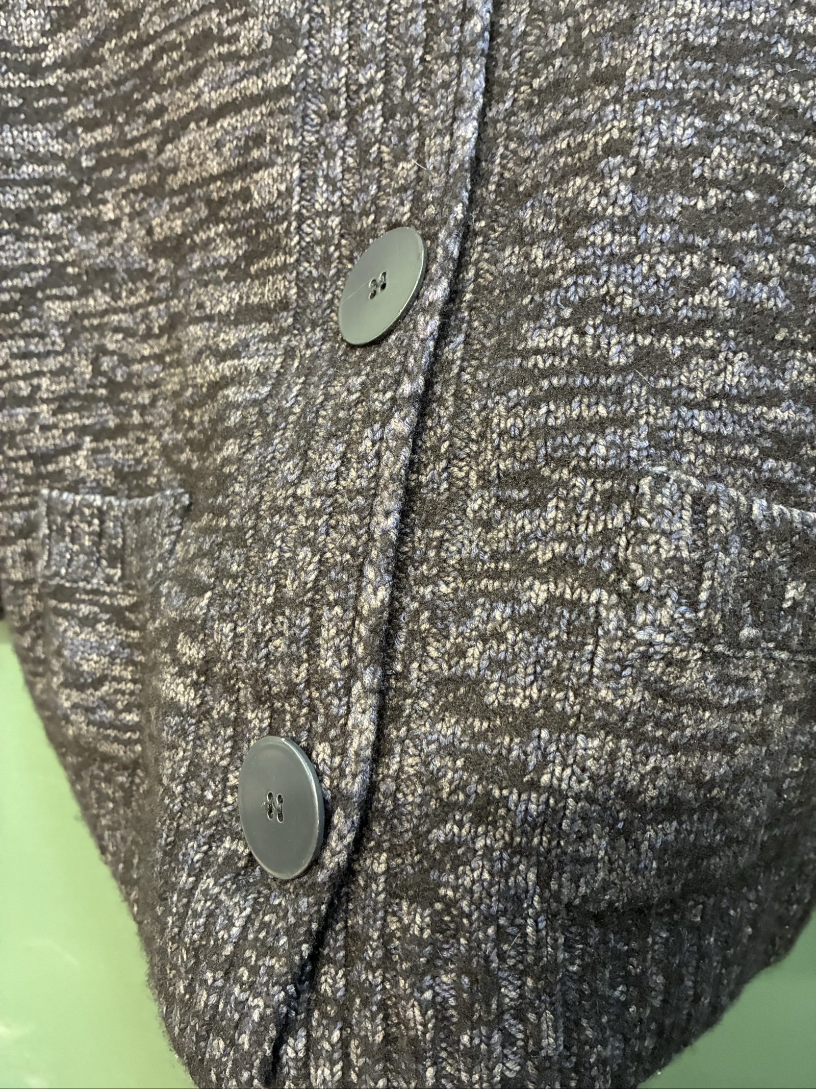 C.P. Company Black & Grey Wool silk Blend Button Cardigan 10 image 4