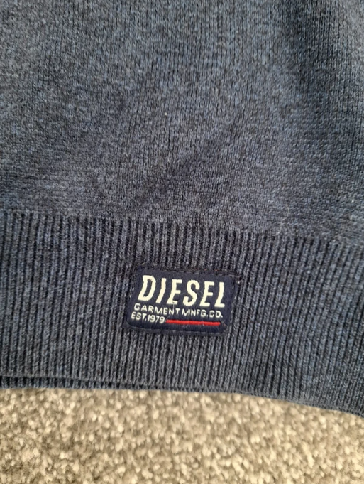 Diesel Men's Navy Half Zip Premium Knit Sweater Large image 4