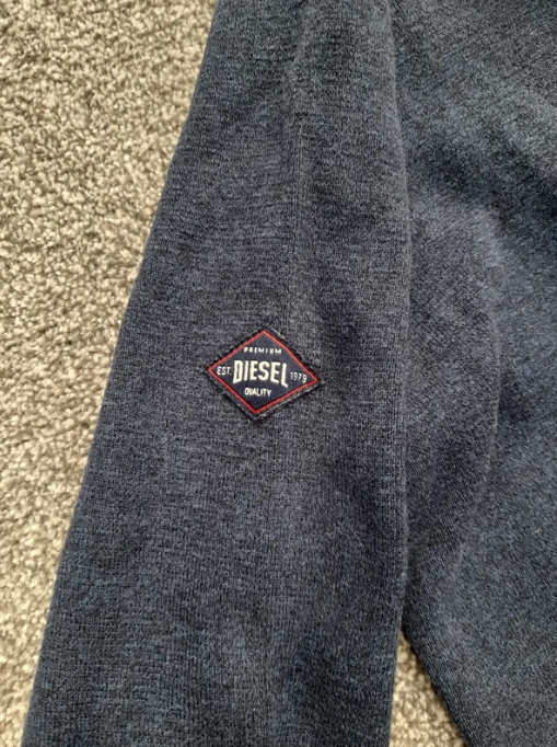 Diesel Men's Navy Half Zip Premium Knit Sweater Large image 6