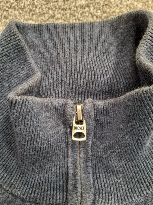 Diesel Men's Navy Half Zip Premium Knit Sweater Large image 7