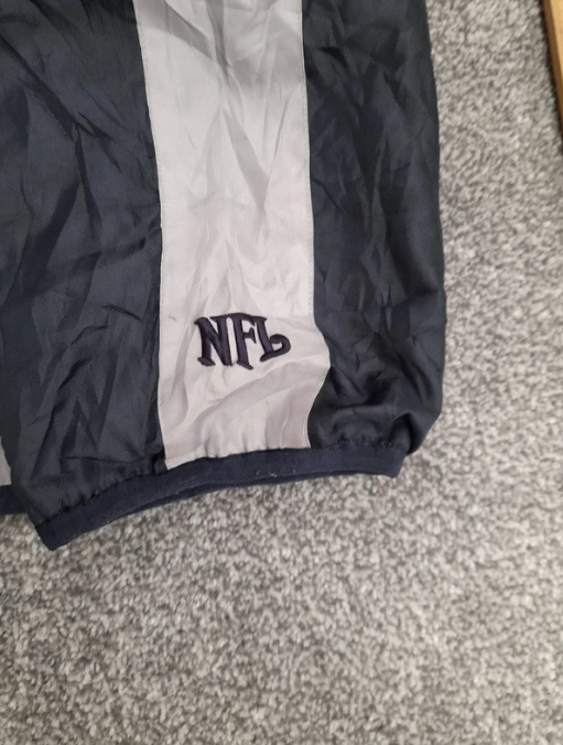 New England Patriots Black, White & Grey NFL Windbreaker Jacket 29" image 6