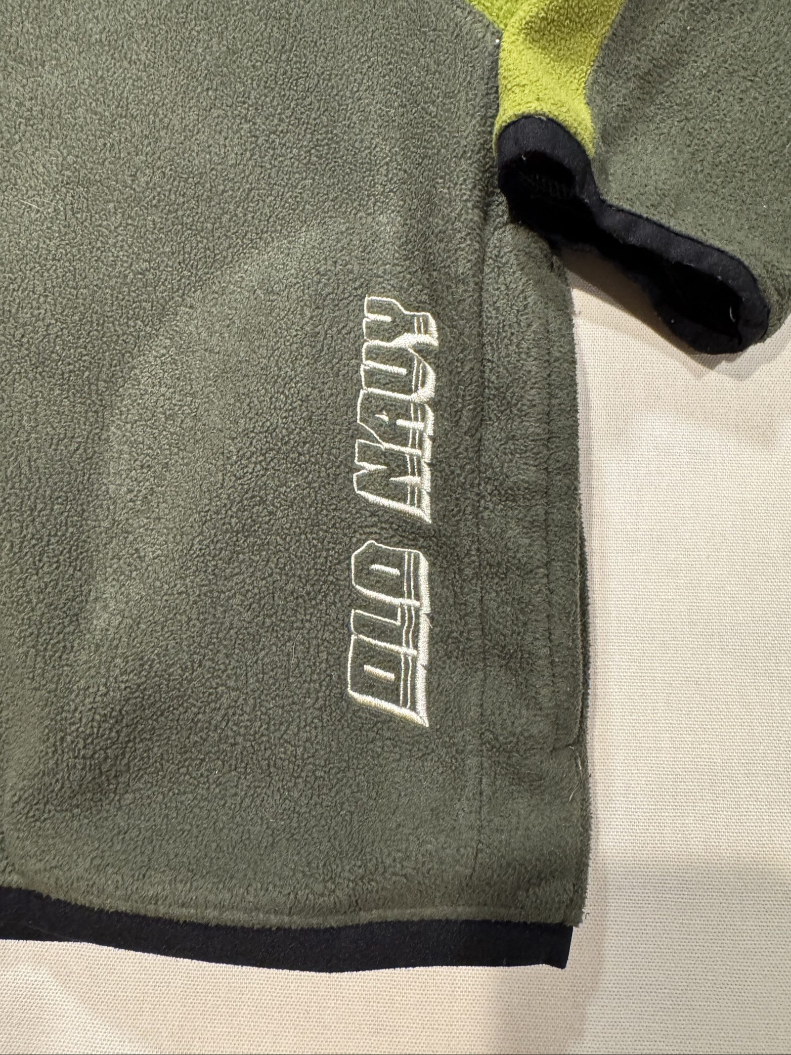 Boy’s Old Navy Full Zip Hooded Fleece Jacket – Gray Green – Large image 6
