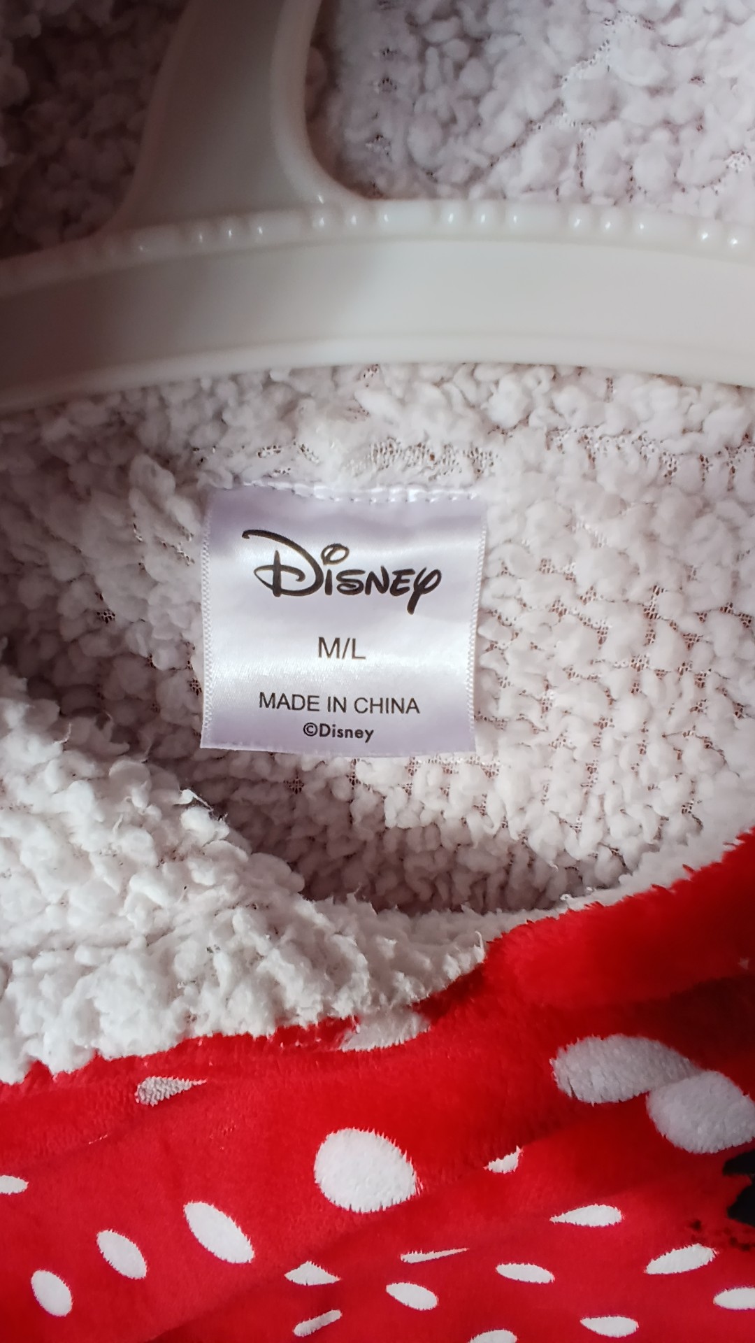 Disney Red Minnie Mouse Polka Dot Fleece Hoodie M/L image 4