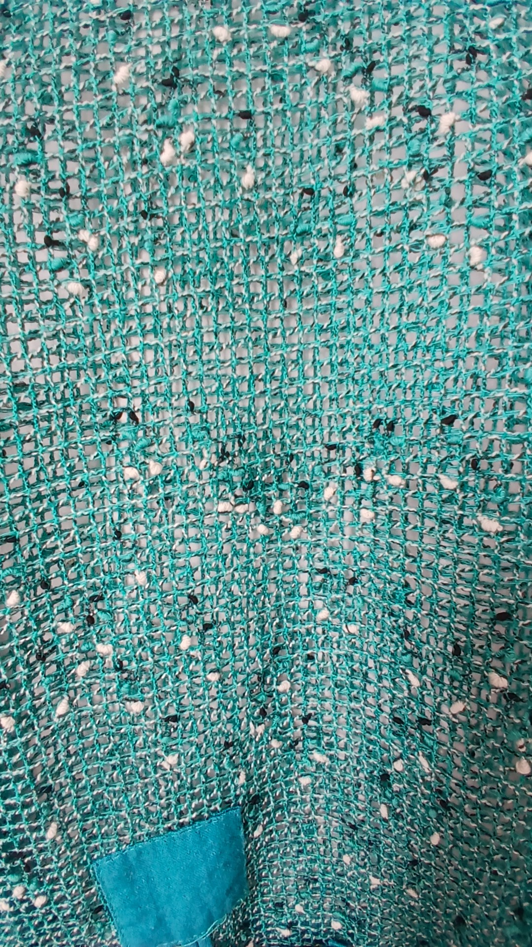 New Florence Unique Teal Woven Knit Top Pocket Wooden Star One Size Unique Button Detail image 3