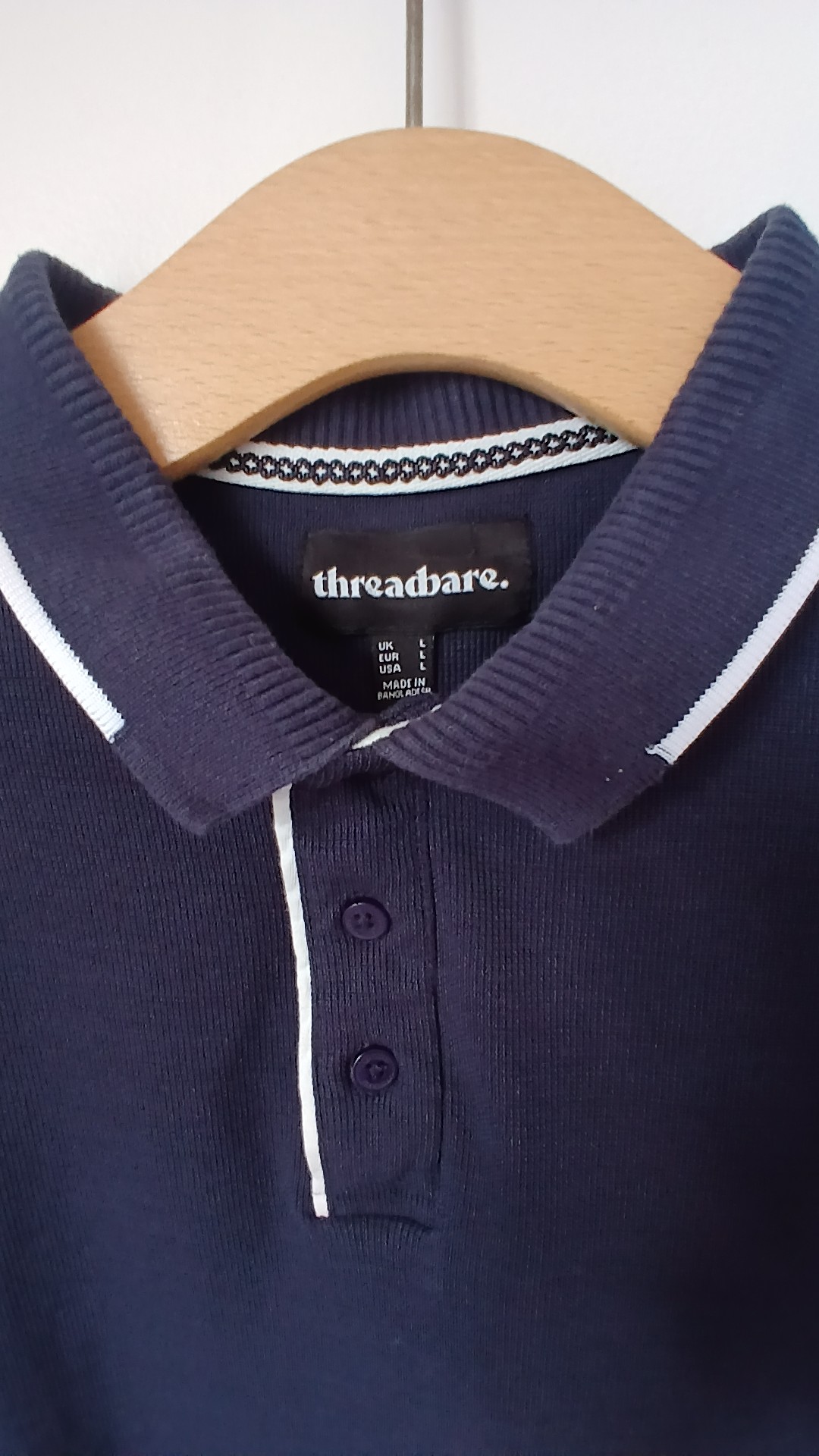 Threadbare Navy Blue Polo Shirt Large Cotton Blend image 2