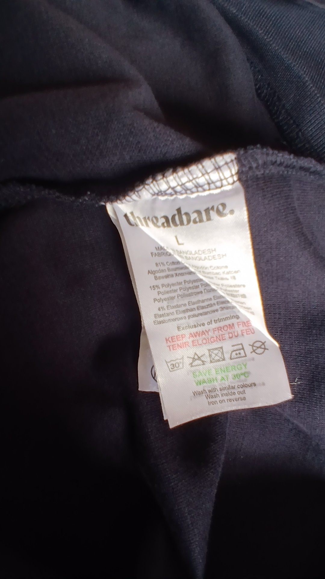 Threadbare Navy Blue Polo Shirt Large Cotton Blend image 5
