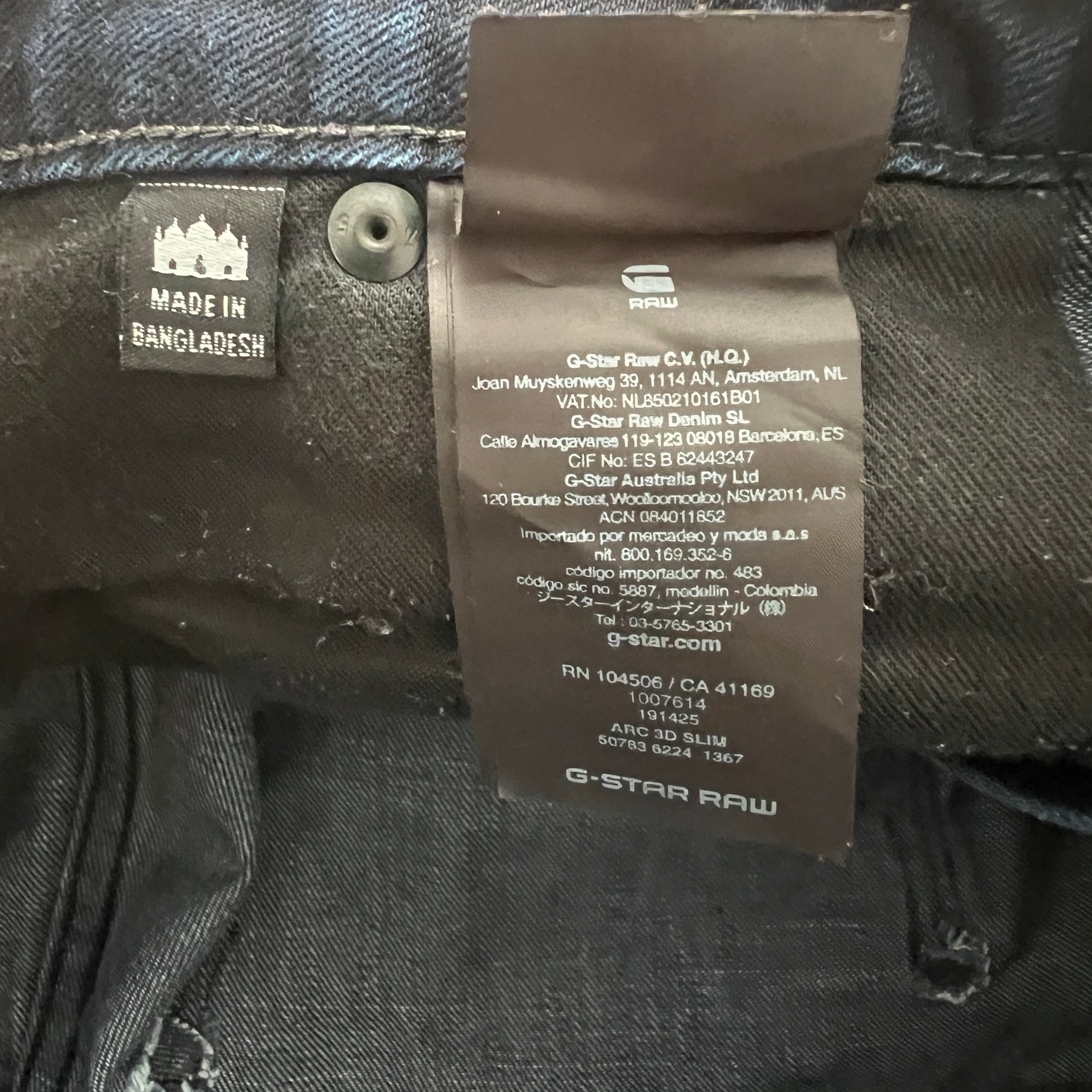 G-Star RAW Arc 3D Slim Denim Jeans Mens Size 32x30 Dark Wash Twisted Leg image 9