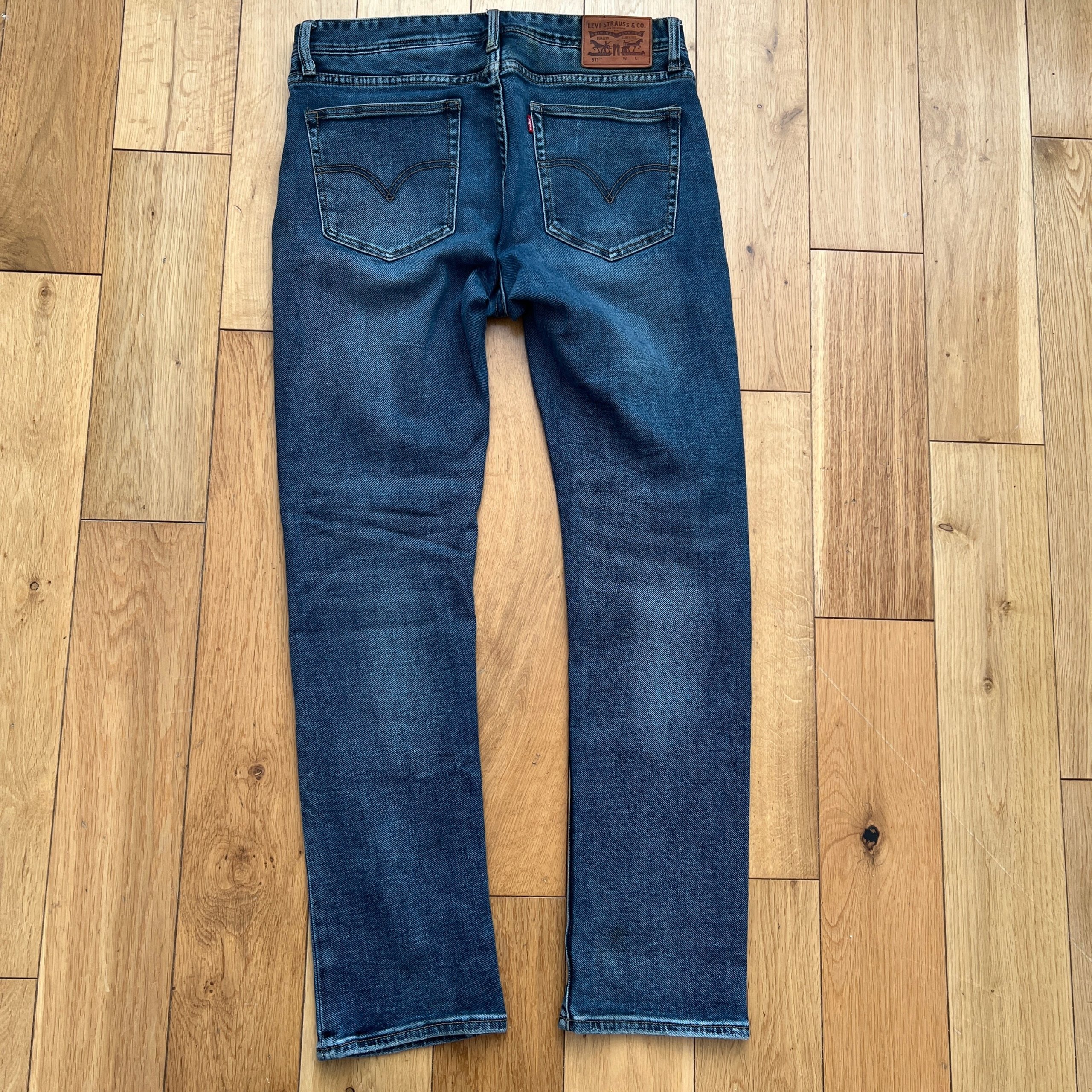 Levis 511 Slim Fit Jeans Mens W34 L34 Mid Dark Wash Blue Denim image 4