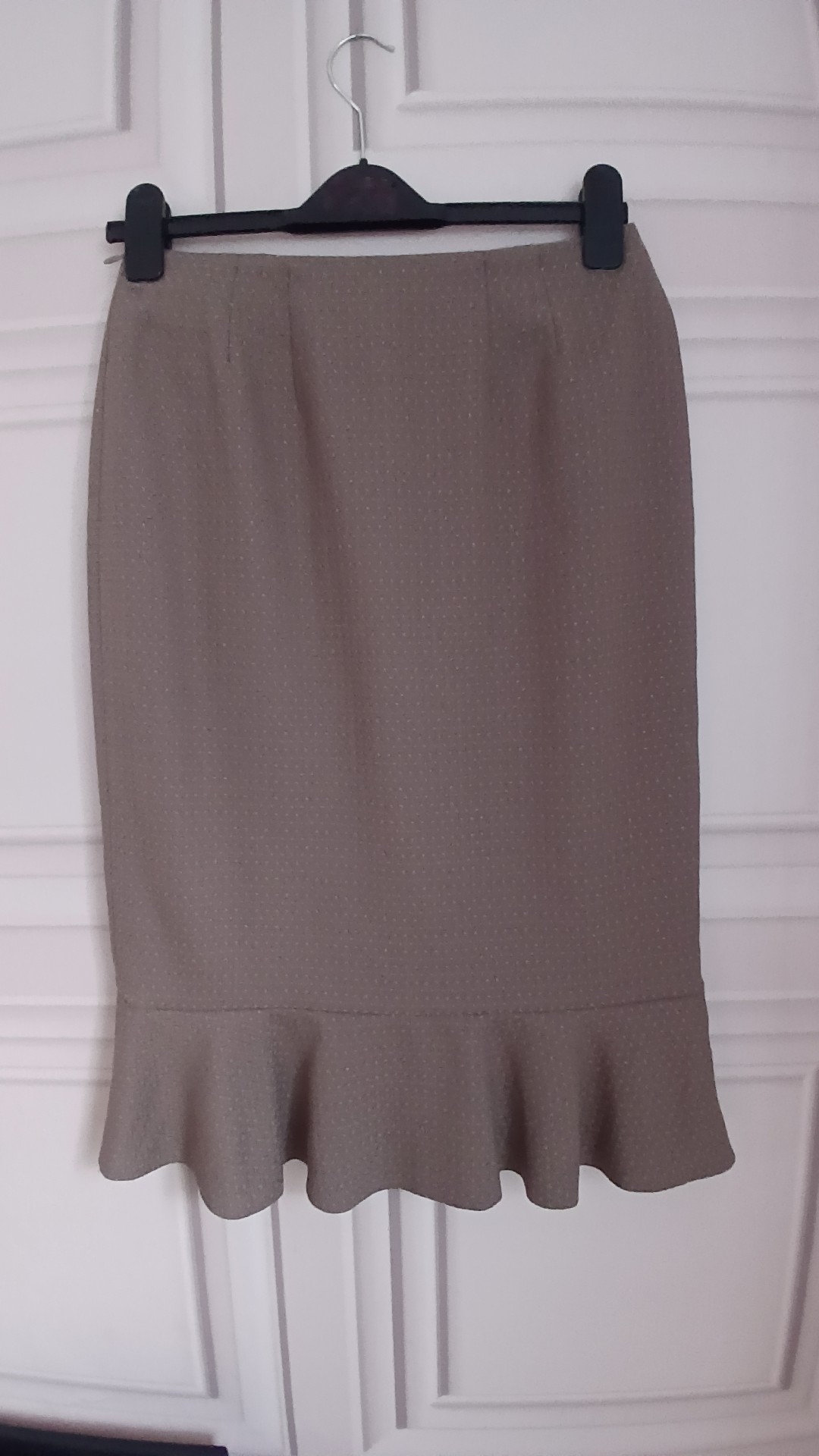 Kaliko Brown Pencil Skirt Polka Dot Polyester Size 8
